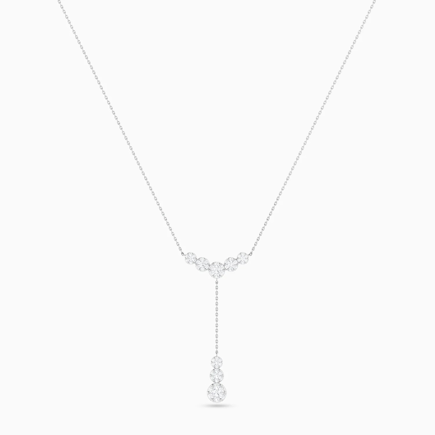Graduated Drop Y Shaped Diamond Necklace in 18K Gold - 3 Graduated Drop Y Shaped Diamond Necklace in 18K Gold - 3