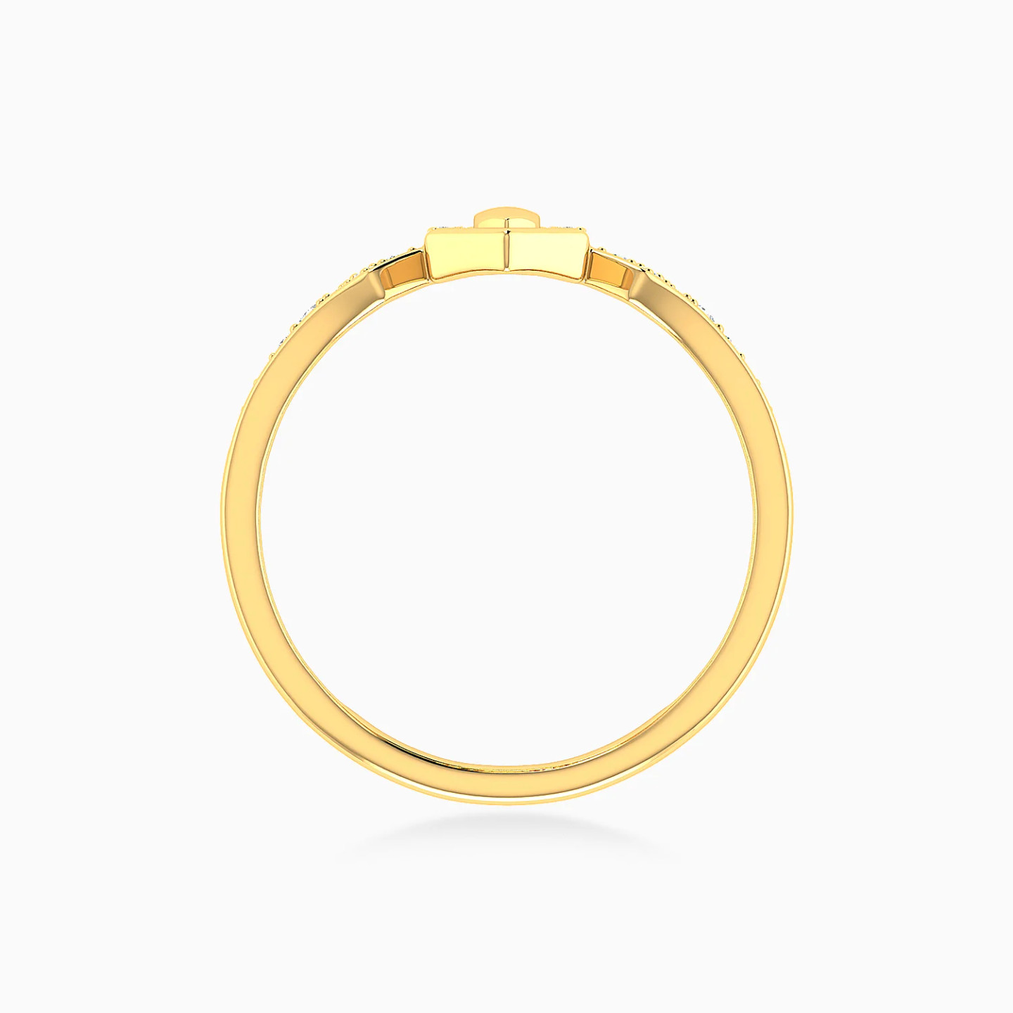 Vertical Hexagonal Frame Diamond Ring in 18K Gold - 4 Vertical Hexagonal Frame Diamond Ring in 18K Gold - 4