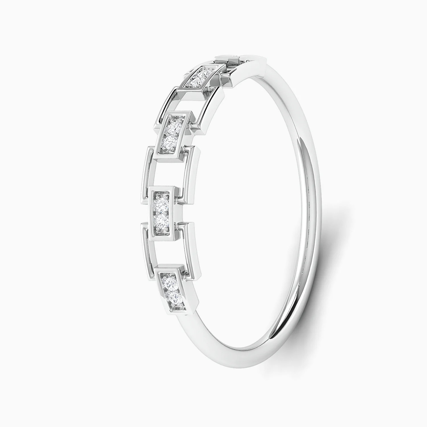 Square & Rectangular Clusters Diamond Twin Rings in 18K Gold - 3 Square & Rectangular Clusters Diamond Twin Rings in 18K Gold - 3
