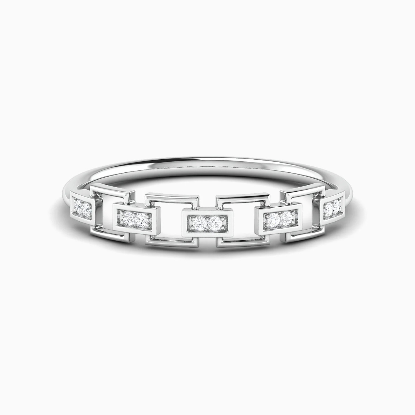 Square & Rectangular Clusters Diamond Twin Rings in 18K Gold - 5 Square & Rectangular Clusters Diamond Twin Rings in 18K Gold - 5