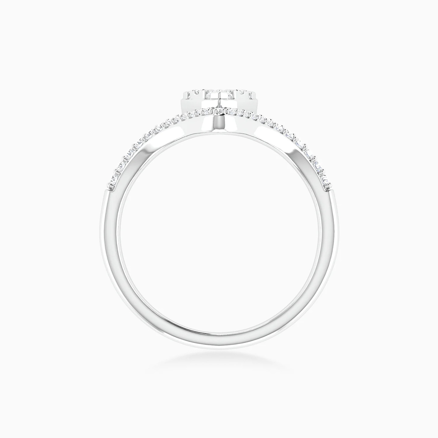 Triangle Cluster & V Shaped Diamond Ring in 18K Gold - 4 Triangle Cluster & V Shaped Diamond Ring in 18K Gold - 4