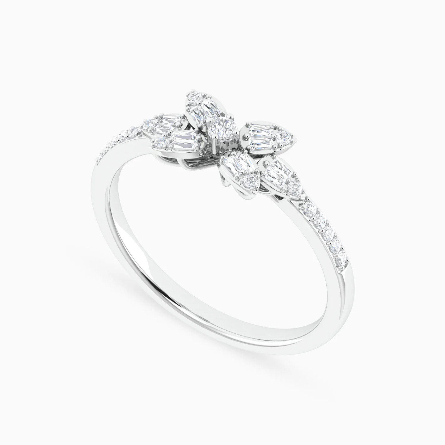 Marquise Floral Cluster Diamond Ring in 18K Gold - 3 Marquise Floral Cluster Diamond Ring in 18K Gold - 3