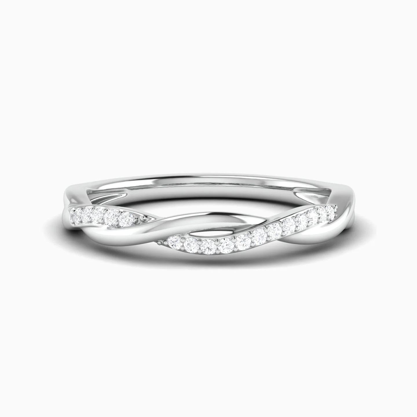Twisted Wave Curved Bar Diamond Ring in 18K Gold Twisted Wave Curved Bar Diamond Ring in 18K Gold