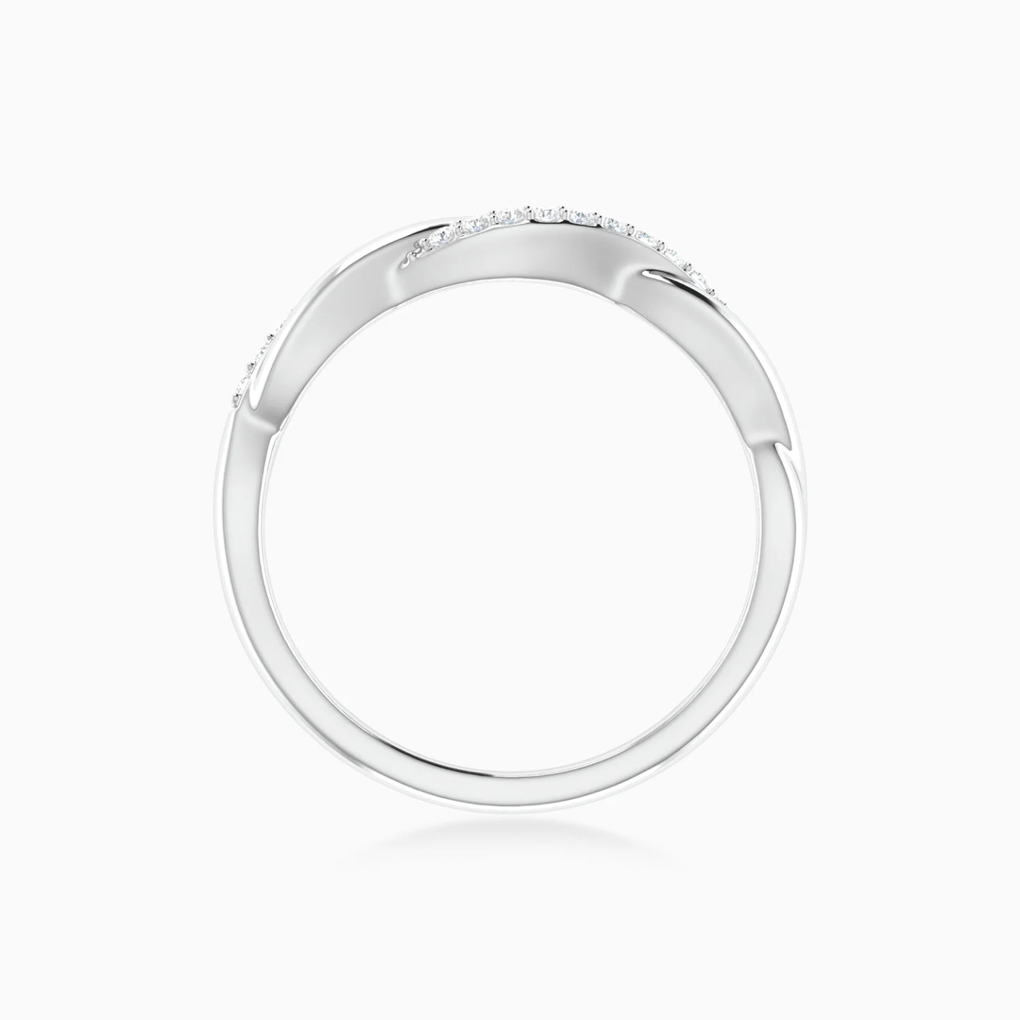 Twisted Wave Curved Bar Diamond Ring in 18K Gold - 4 Twisted Wave Curved Bar Diamond Ring in 18K Gold - 4
