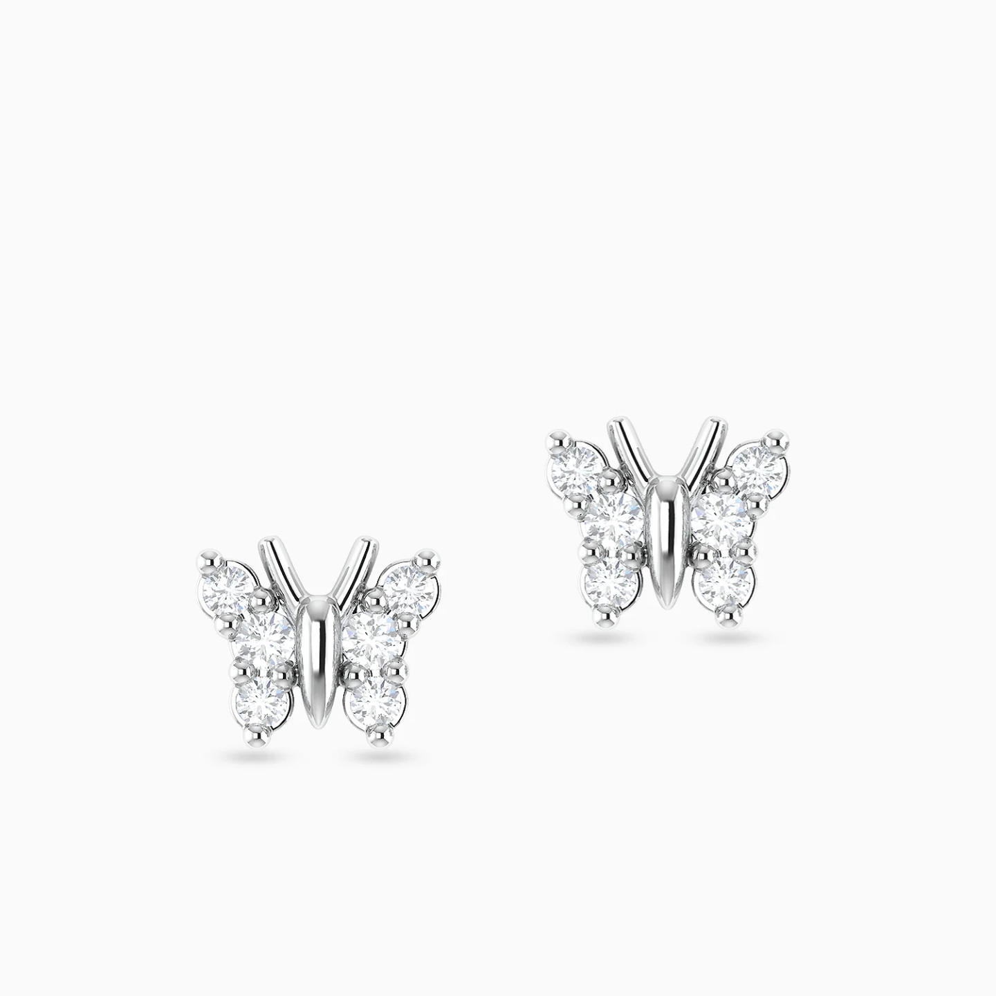 Butterfly Diamond Stud Earrings in 18K Gold - 3 Butterfly Diamond Stud Earrings in 18K Gold - 3