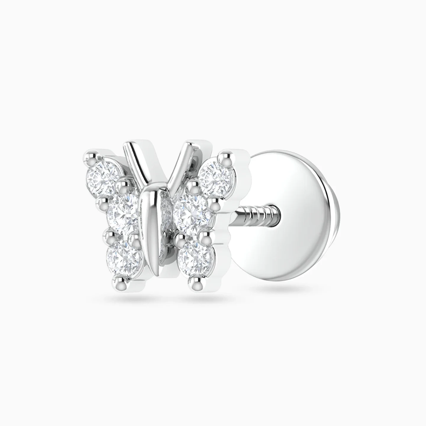 Butterfly Diamond Stud Earrings in 18K Gold - 4 Butterfly Diamond Stud Earrings in 18K Gold - 4