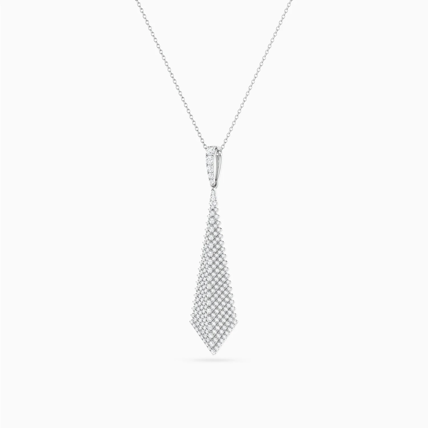 Tie Drop Diamond Necklace in 18K Gold - 2 Tie Drop Diamond Necklace in 18K Gold - 2