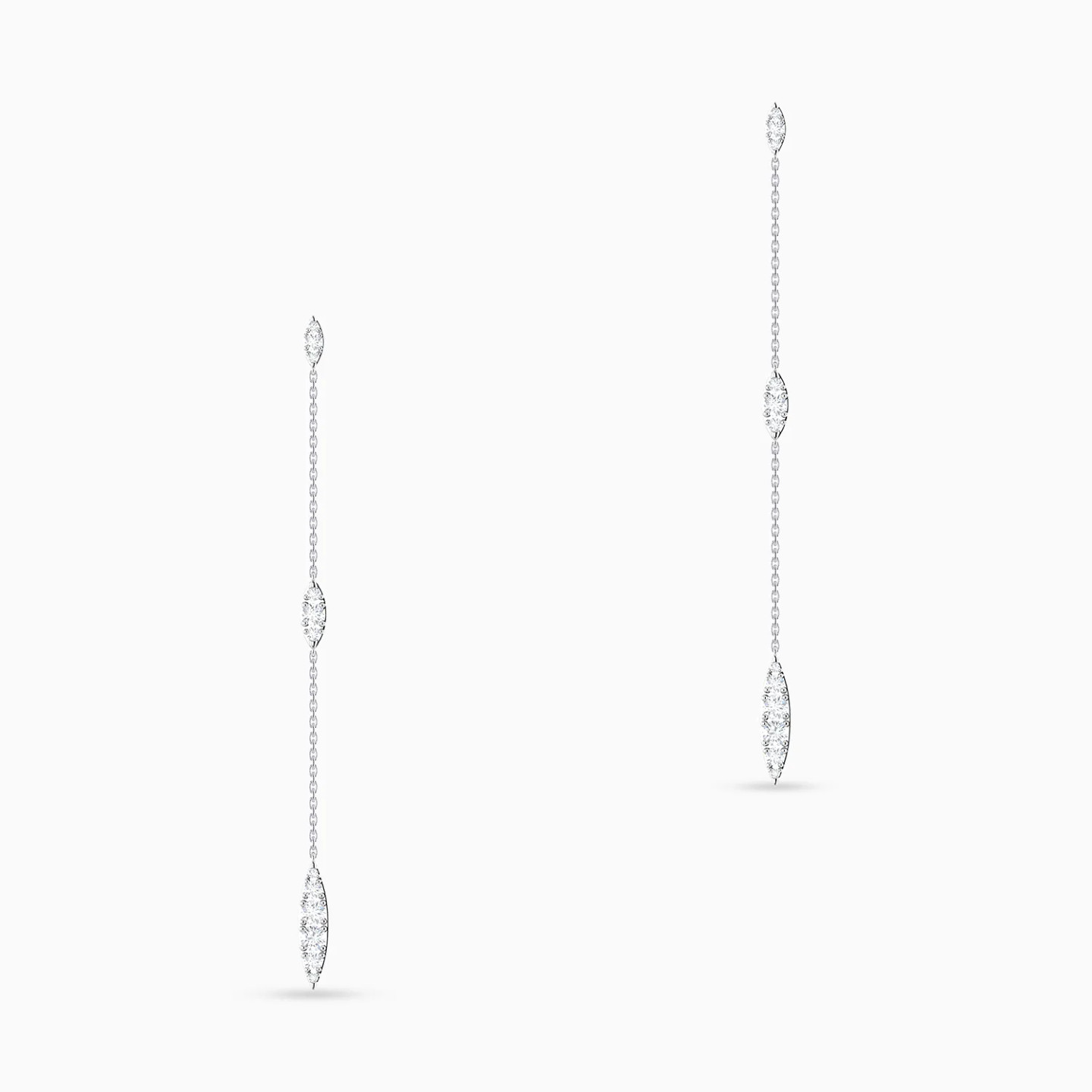 Vertical Bar & Marquise Cluster Diamond Drop Earrings in 18K Gold - 3 Vertical Bar & Marquise Cluster Diamond Drop Earrings in 18K Gold - 3