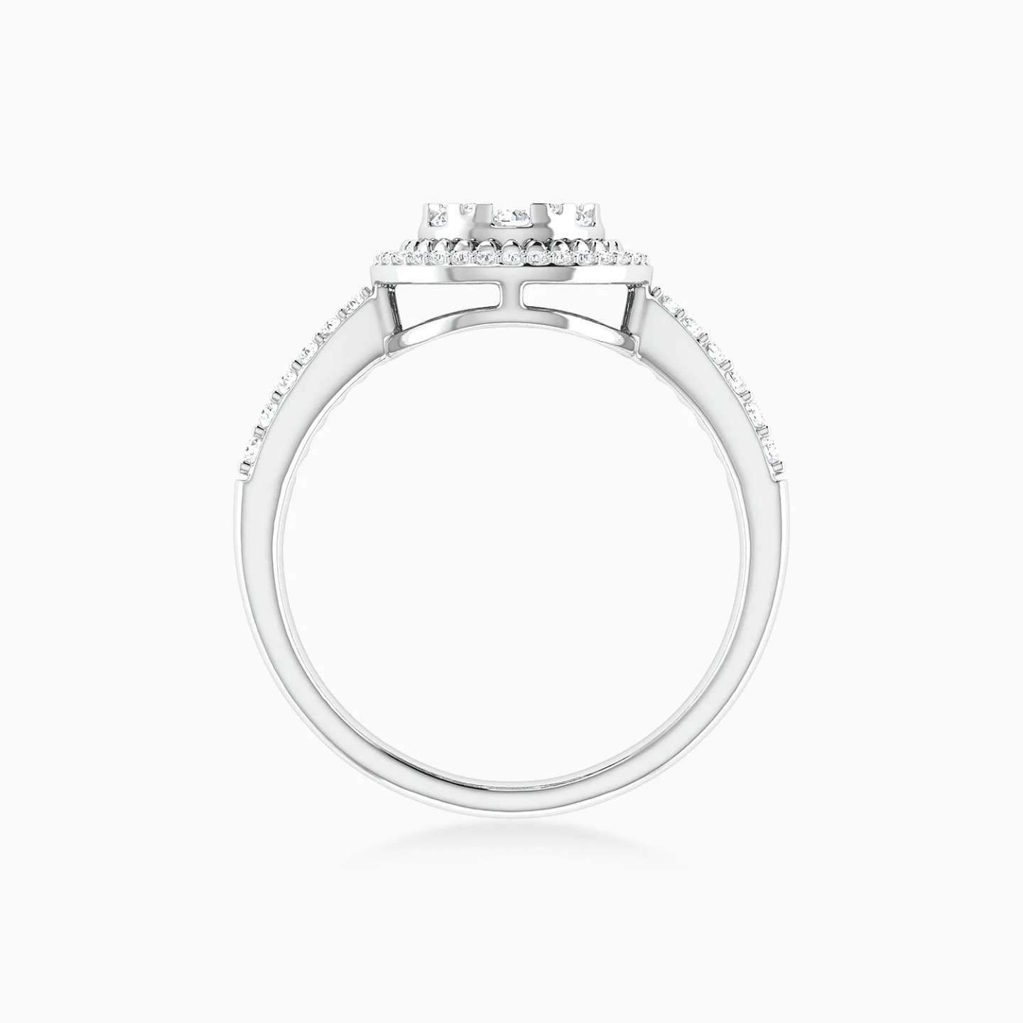 Double Halos & Round Cluster Diamond Ring in 18K Gold - 4 Double Halos & Round Cluster Diamond Ring in 18K Gold - 4