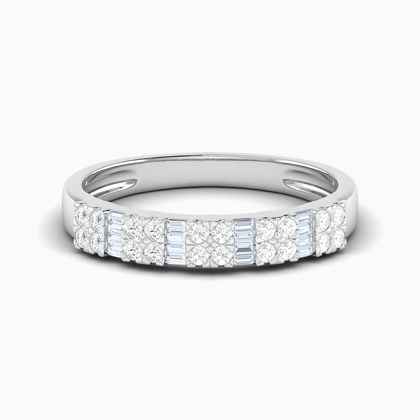 Square Clusters Diamond Twin Rings in 18K Gold - 5 Square Clusters Diamond Twin Rings in 18K Gold - 5