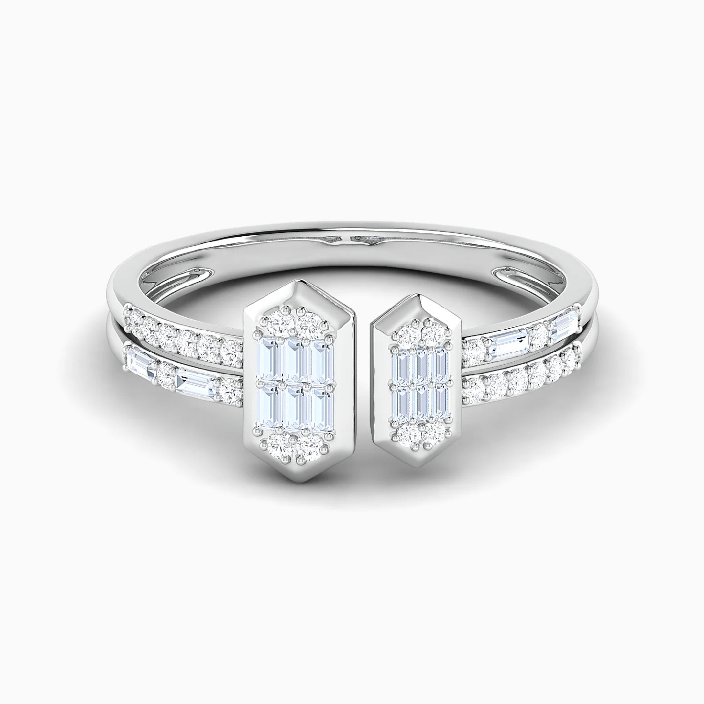 Two Hexagons Diamond Ring in 18K Gold Two Hexagons Diamond Ring in 18K Gold