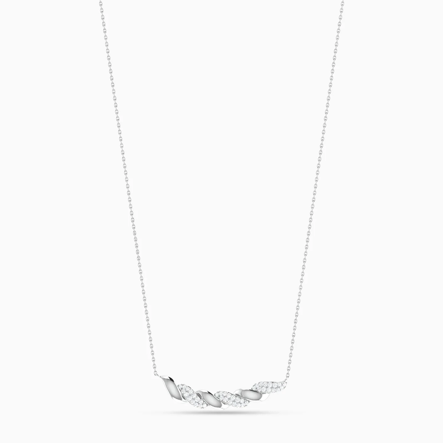 Wave Curved Bar Diamond Necklace in 18K Gold Wave Curved Bar Diamond Necklace in 18K Gold