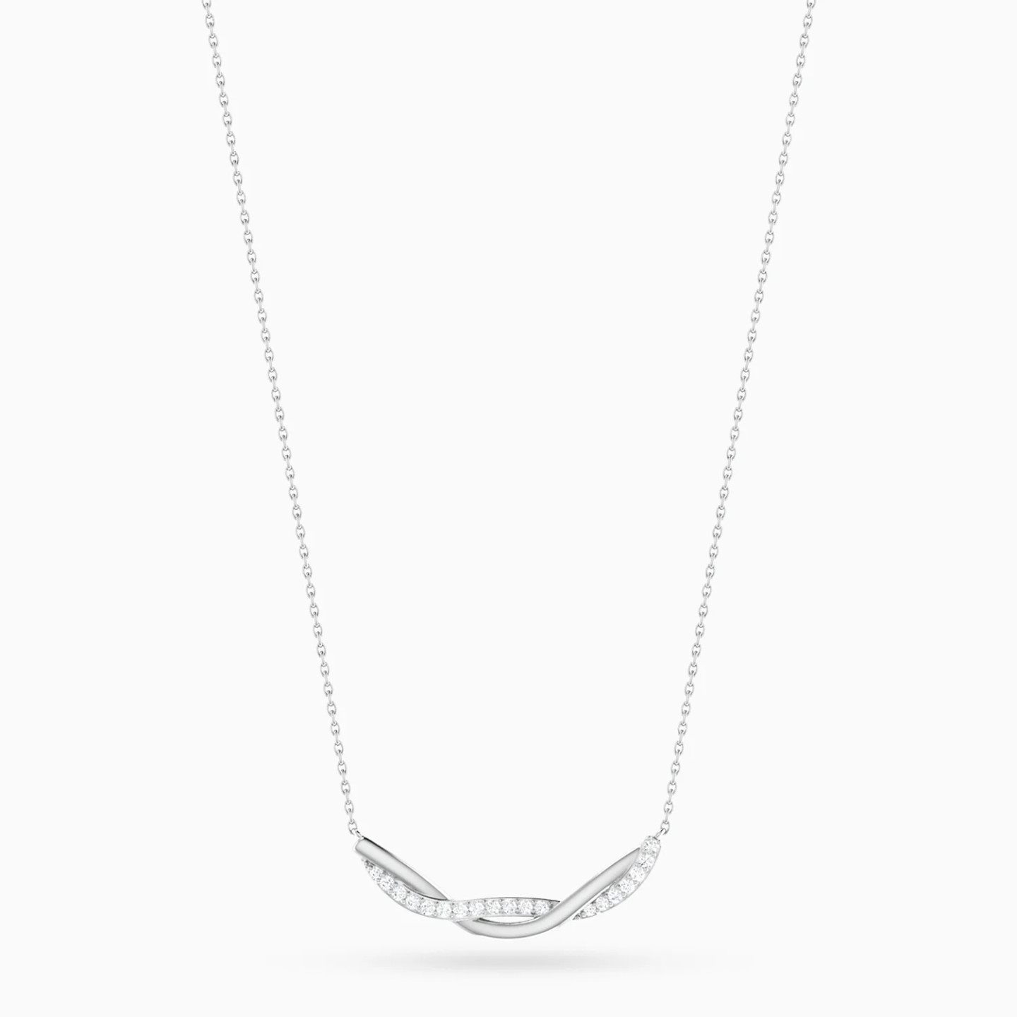 Twisted Wave Curved Bar Diamond Necklace in 18K Gold Twisted Wave Curved Bar Diamond Necklace in 18K Gold