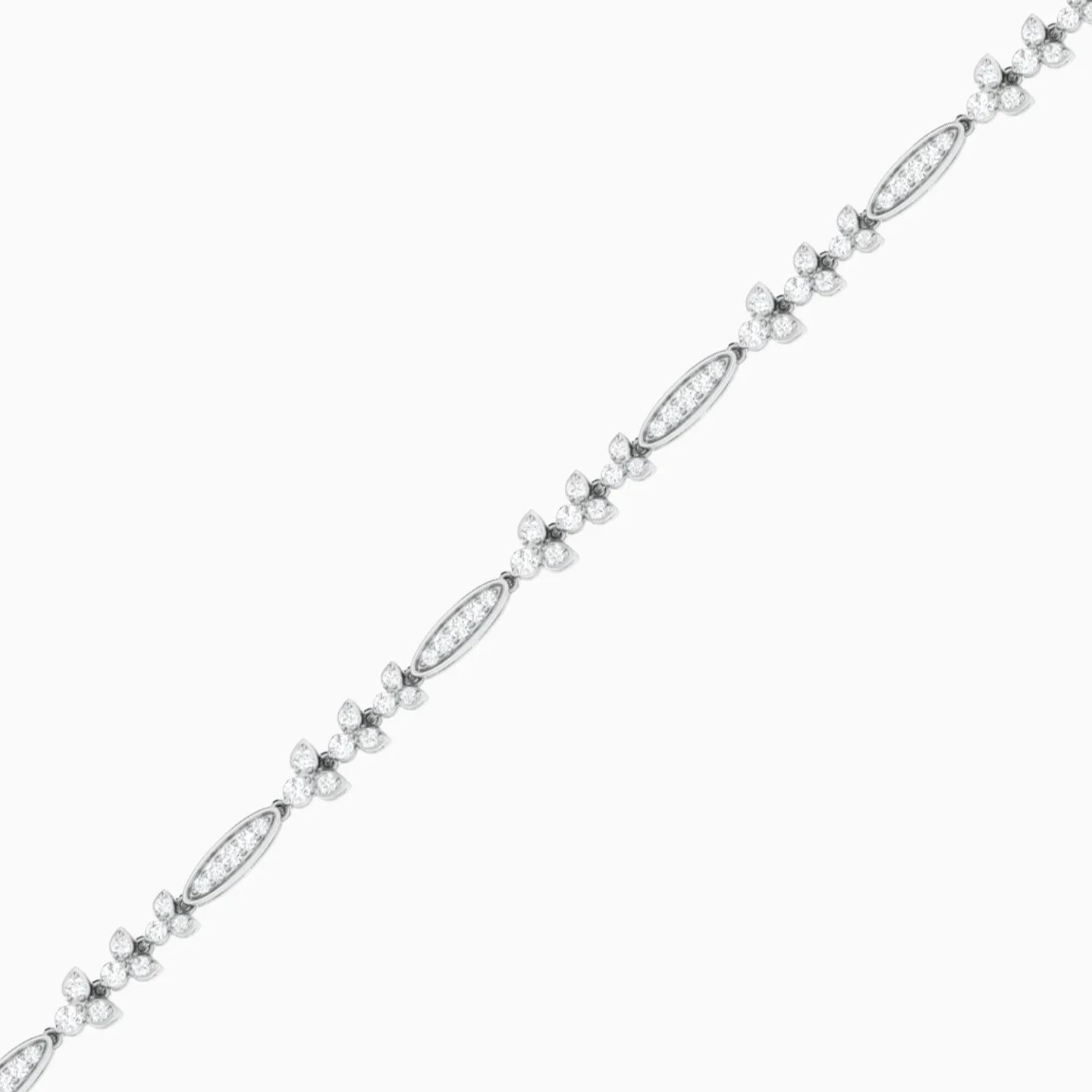 Marquise & Round Diamond Bracelet in 18K Gold - 4 Marquise & Round Diamond Bracelet in 18K Gold - 4