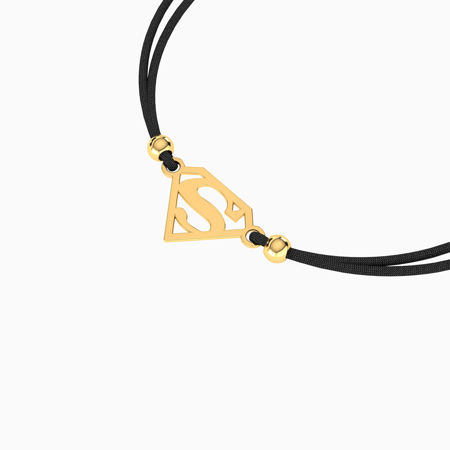 Kids Supergirl Cord Bracelet In 14K Gold - 4 Kids Supergirl Cord Bracelet In 14K Gold - 4