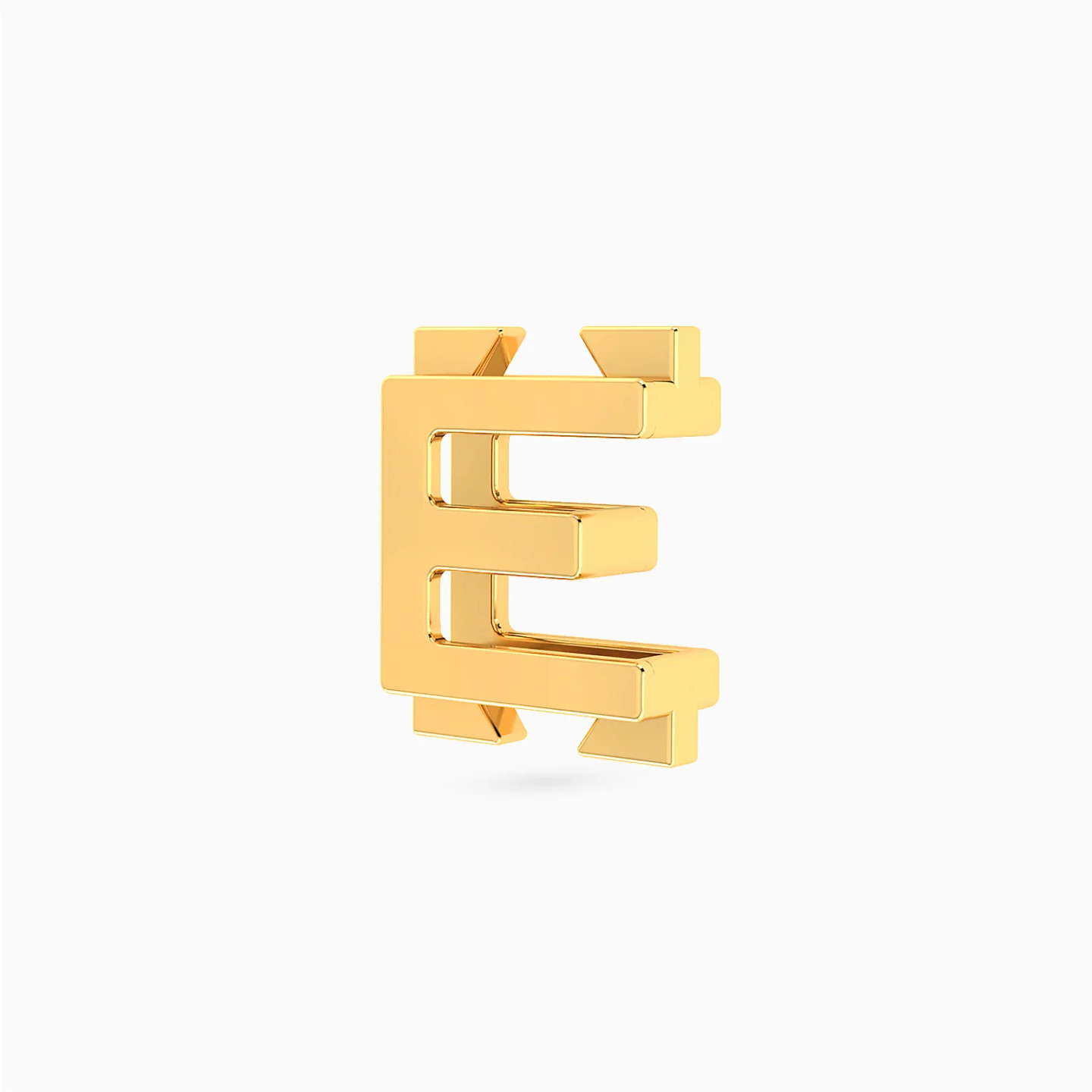 Letter E Charm in 18K Gold - 2 Letter E Charm in 18K Gold - 2