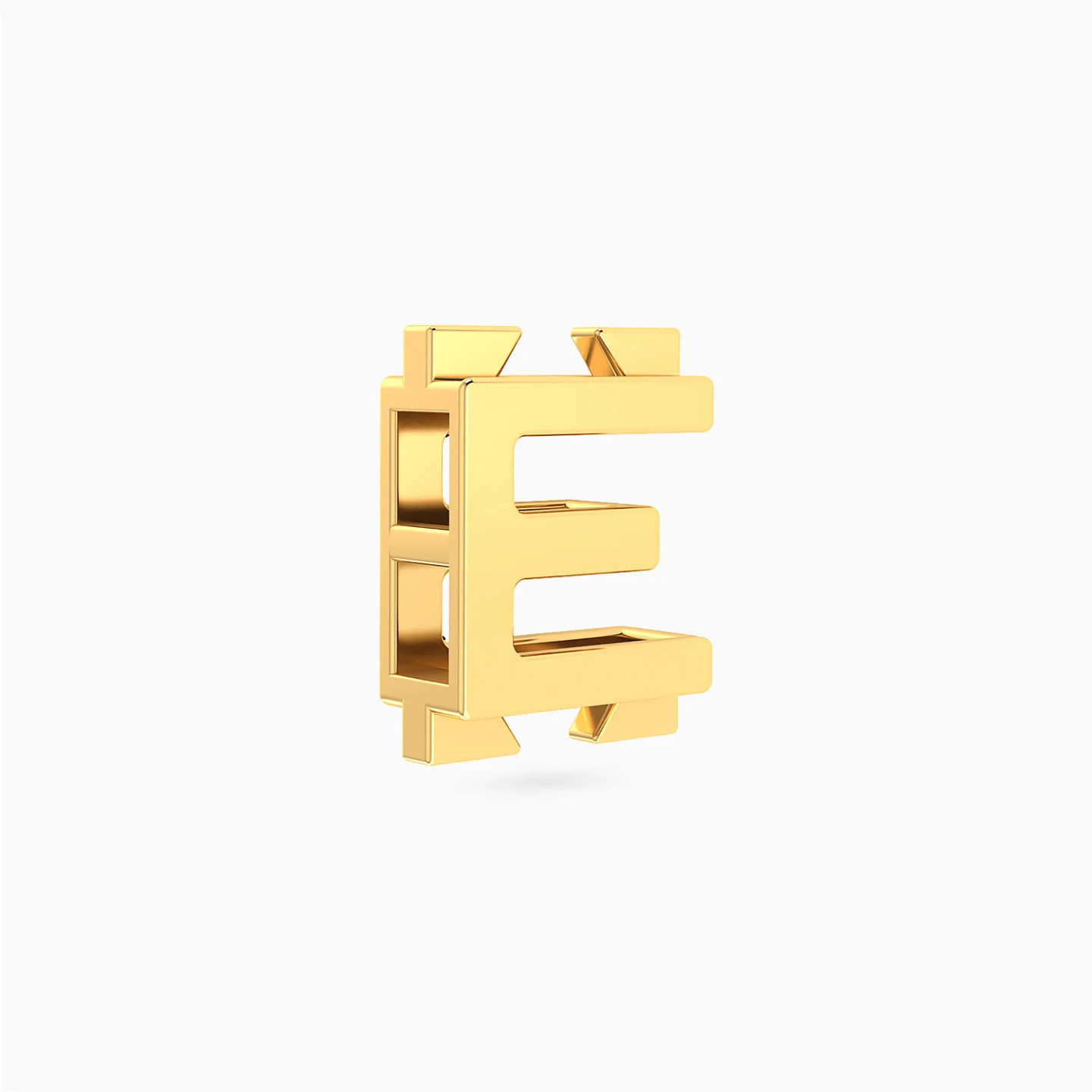 Letter E Charm in 18K Gold - 3 Letter E Charm in 18K Gold - 3