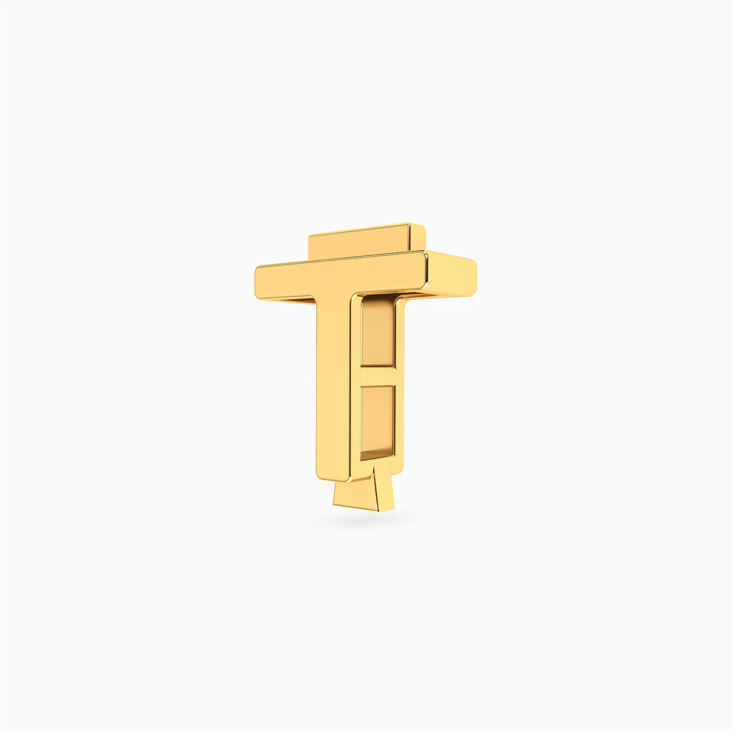 Letter T Charm in 18K Gold - 2 Letter T Charm in 18K Gold - 2