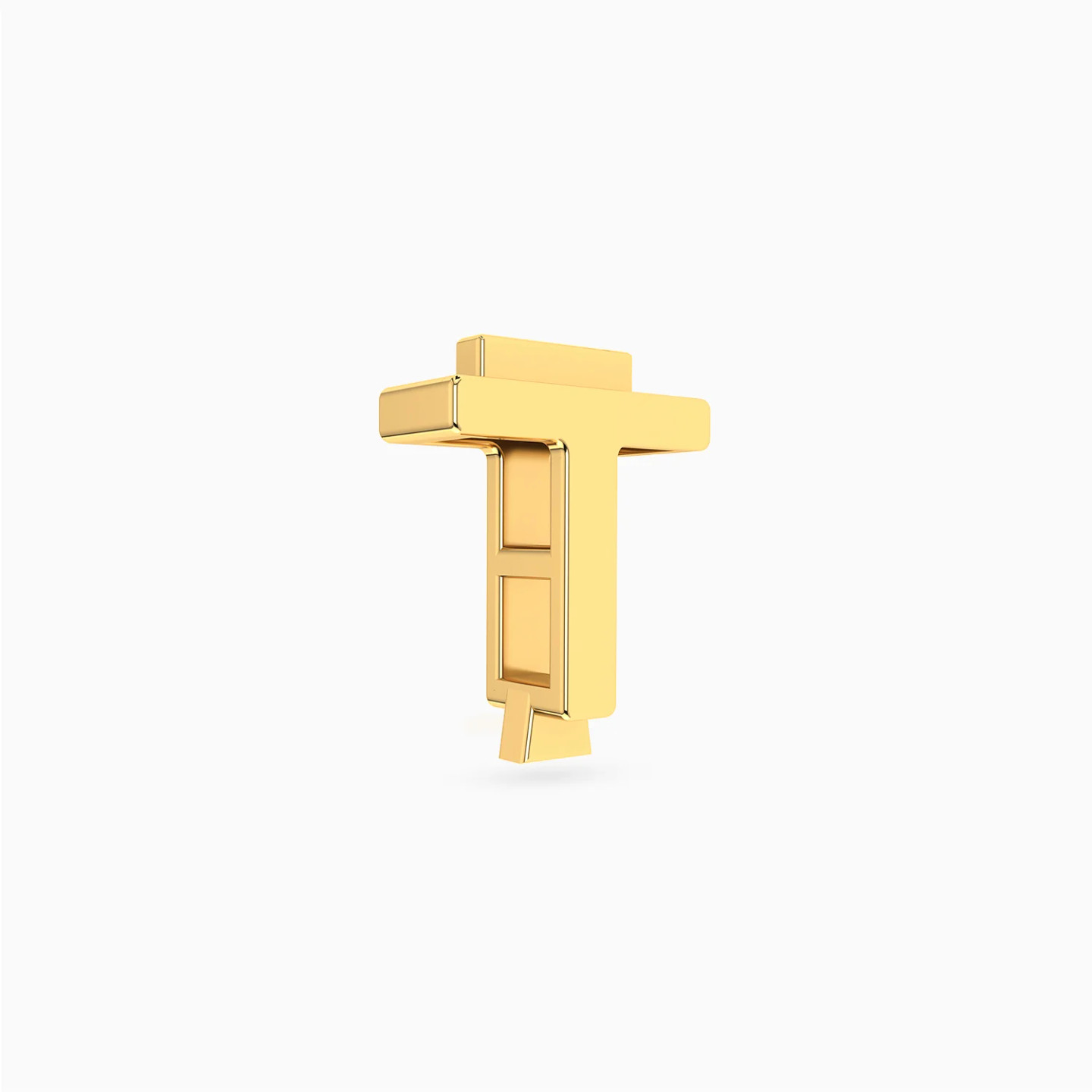 Letter T Charm in 18K Gold - 3 Letter T Charm in 18K Gold - 3
