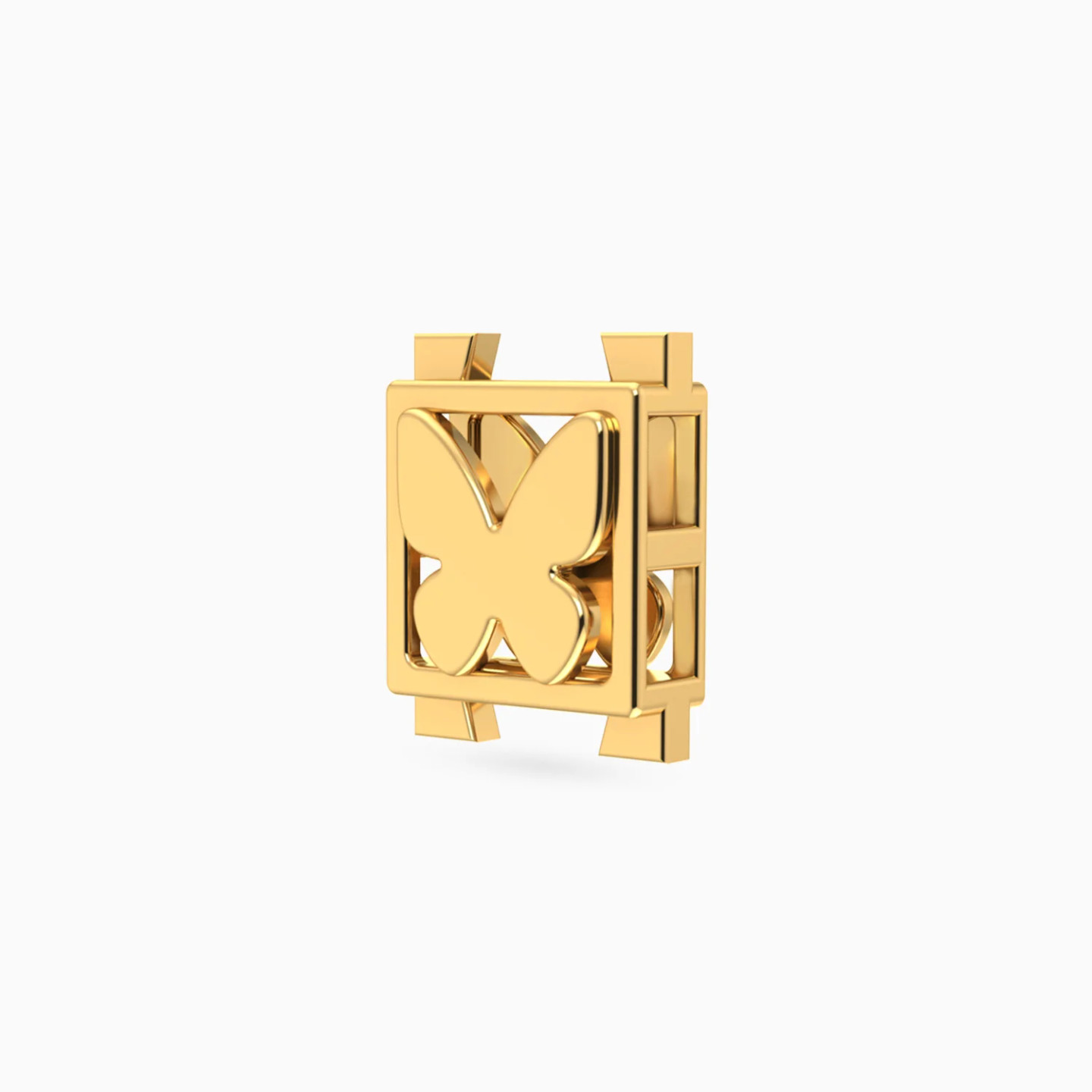 Framed Butterfly Charm in 18K Gold - 2 Framed Butterfly Charm in 18K Gold - 2