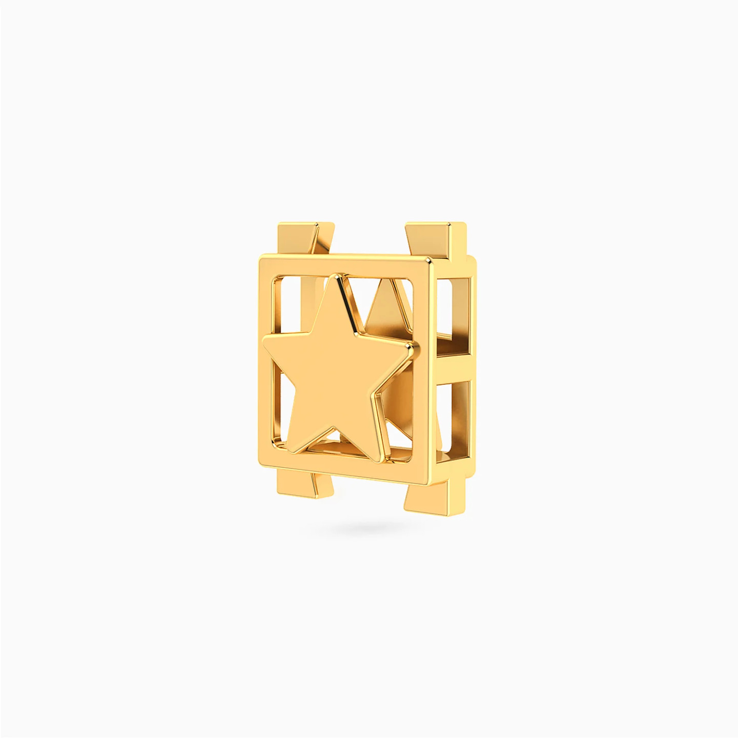 Framed Star Charm in 18K Gold - 2 Framed Star Charm in 18K Gold - 2
