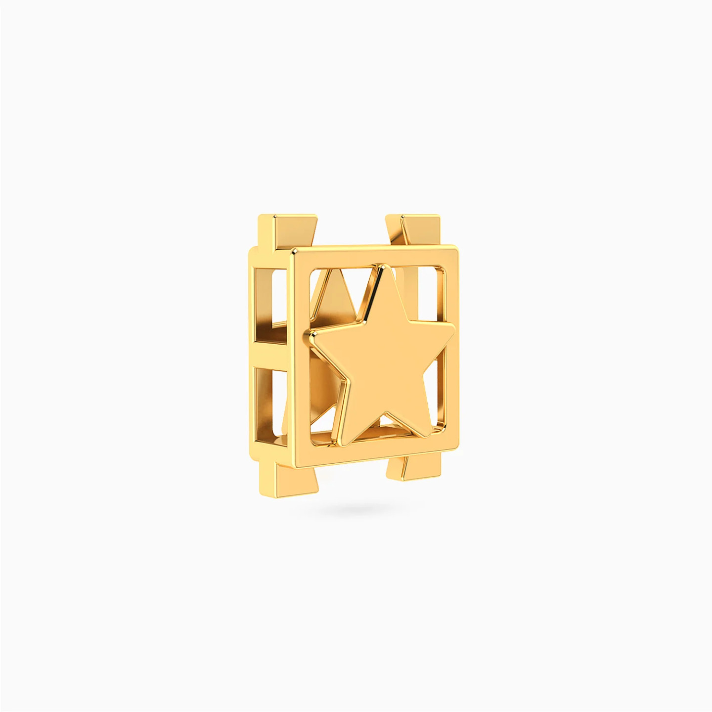 Framed Star Charm in 18K Gold - 3 Framed Star Charm in 18K Gold - 3
