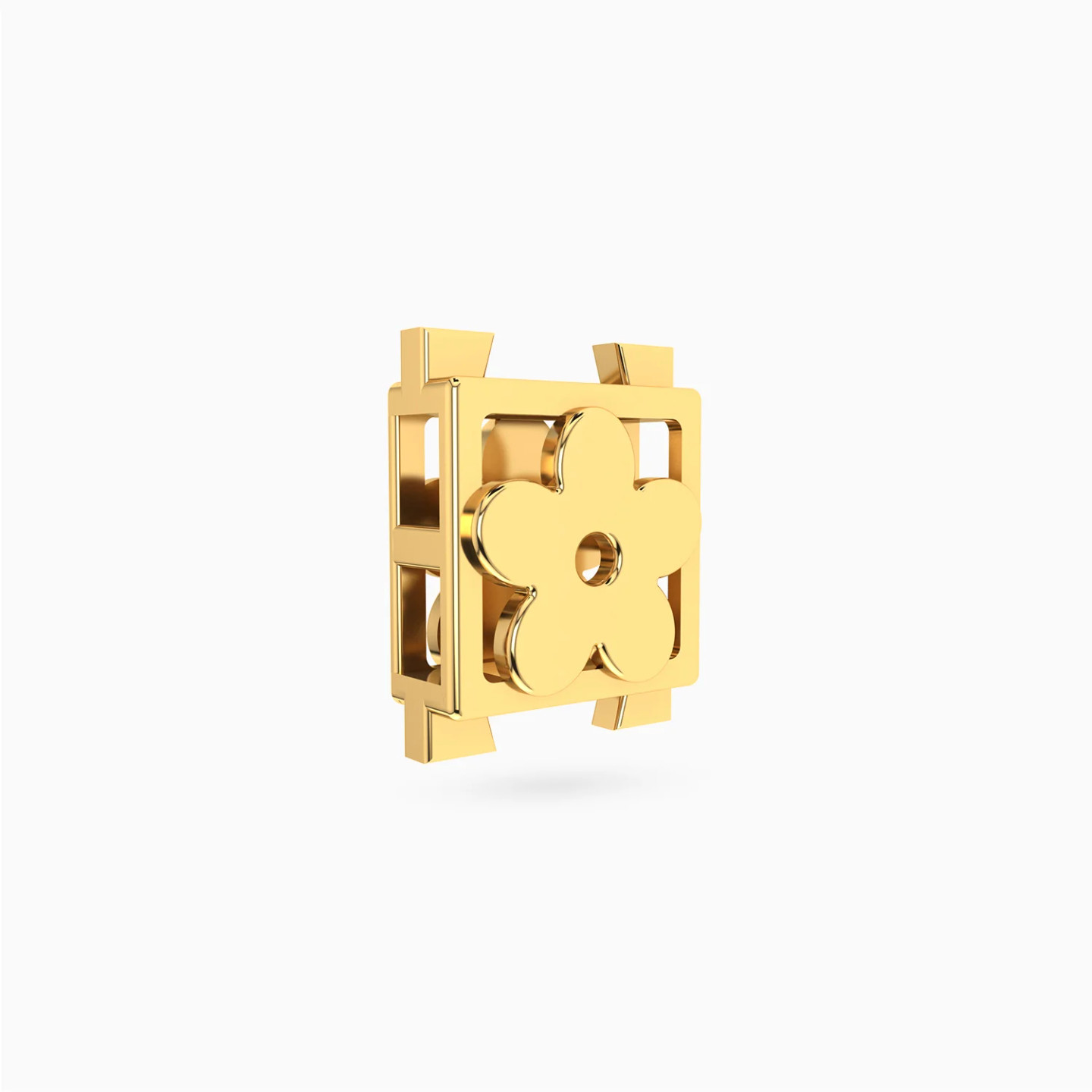 Framed Flower Charm in 18K Gold - 3 Framed Flower Charm in 18K Gold - 3