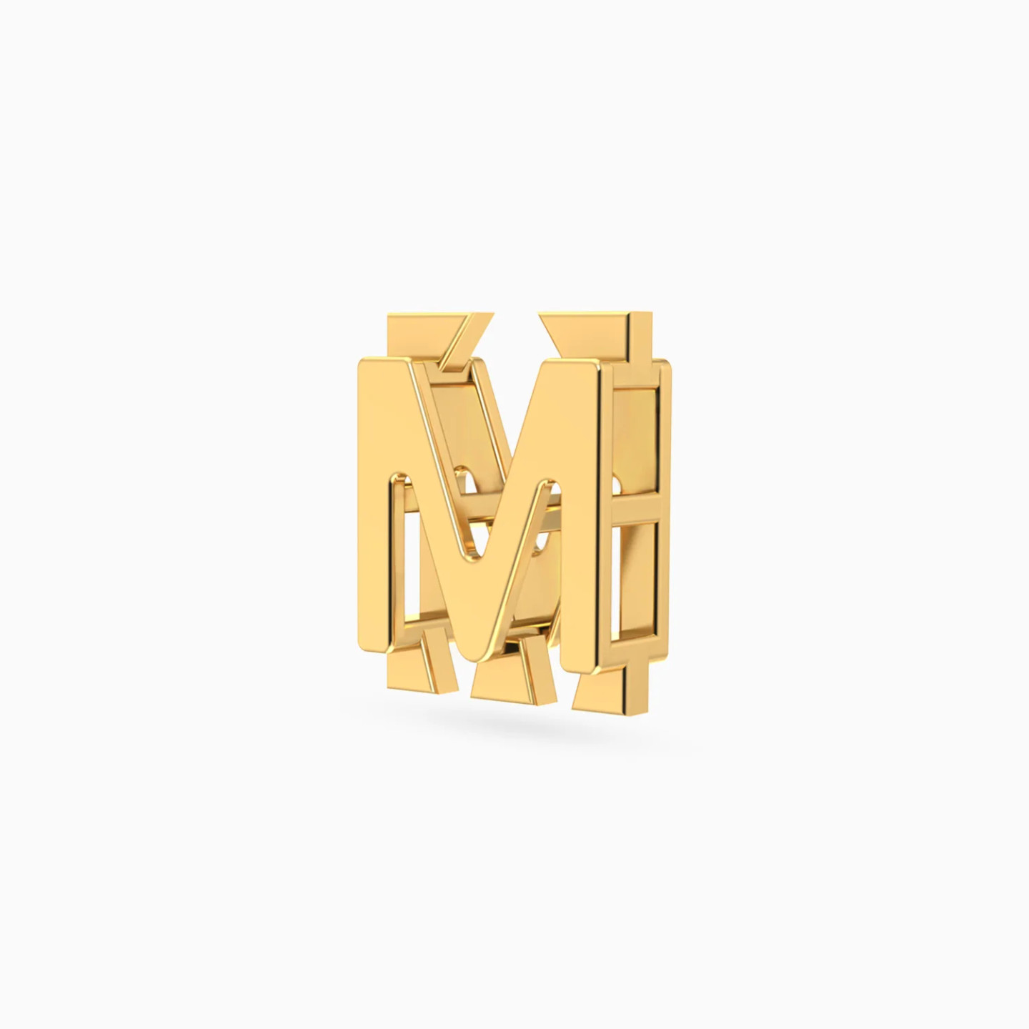 Letter M Charm in 18K Gold - 2 Letter M Charm in 18K Gold - 2