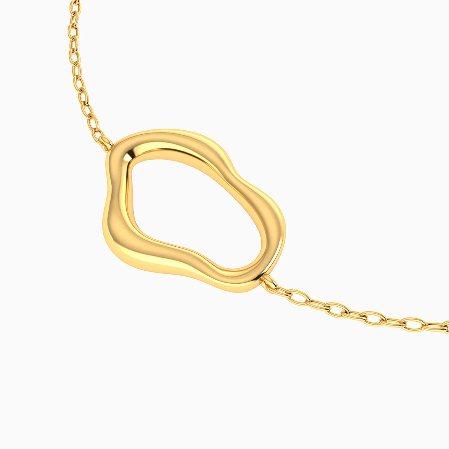 Irregular Open Shape Chain Bracelet in 18K Gold - 4 Irregular Open Shape Chain Bracelet in 18K Gold - 4