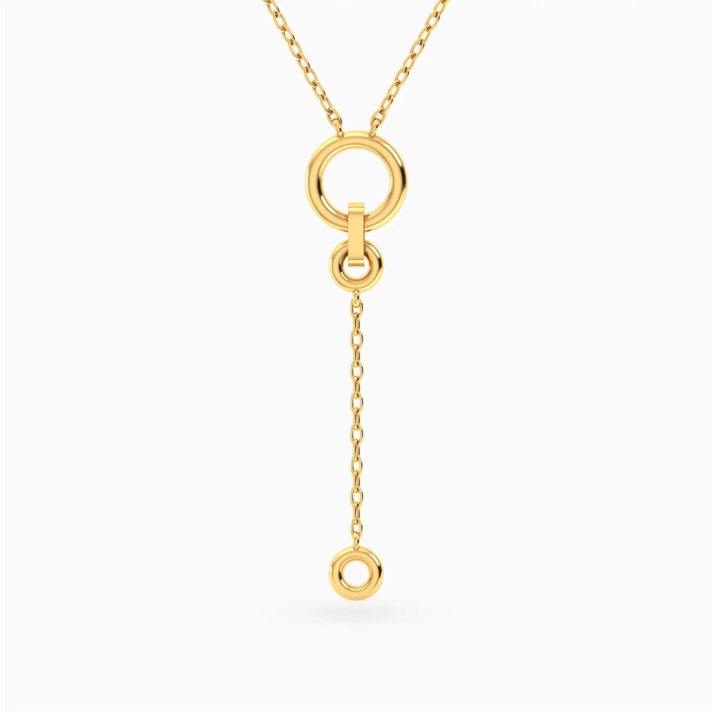 Circles Y Shaped Necklace in 18K Gold Circles Y Shaped Necklace in 18K Gold
