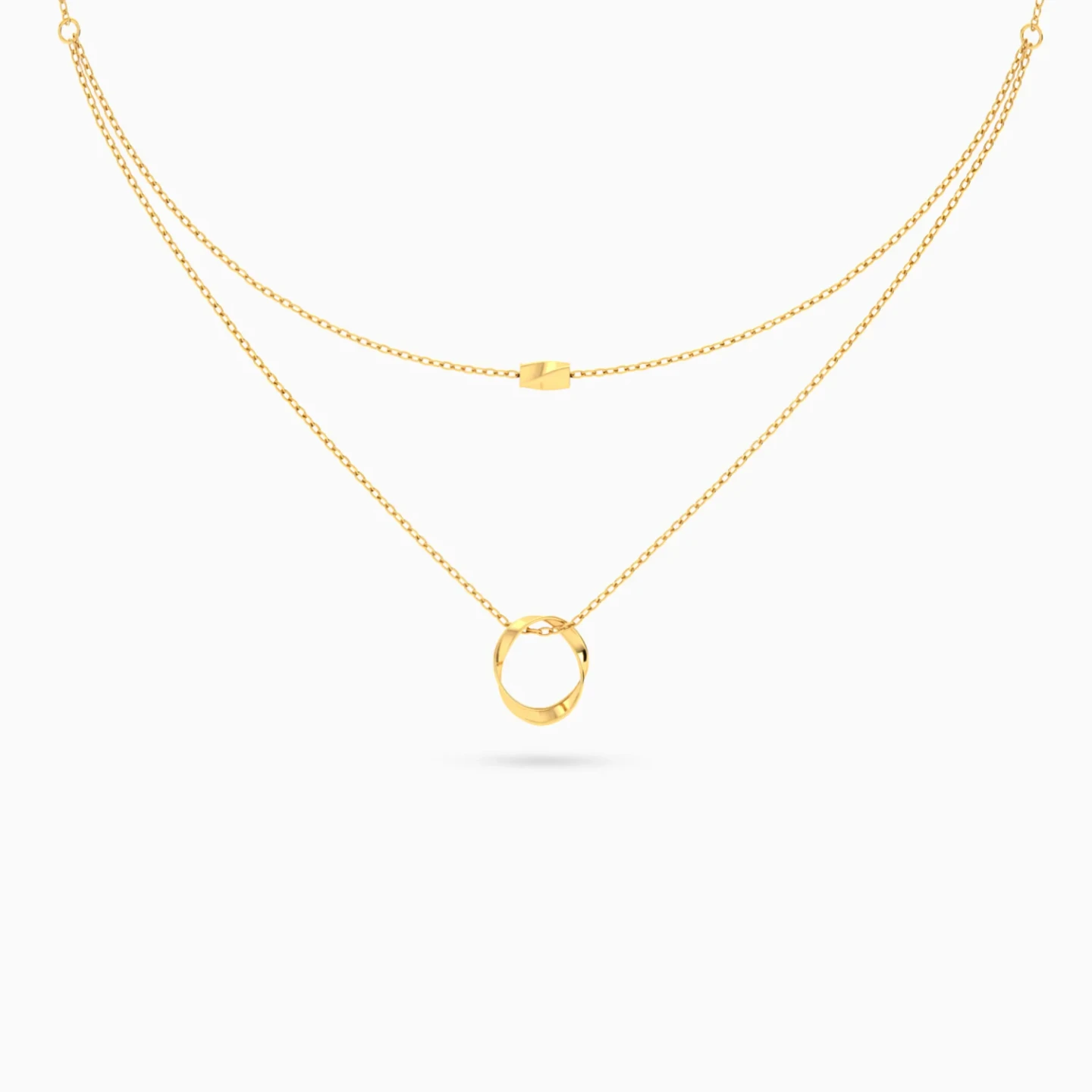 Contoured Circle Layered Necklace in 18K Gold Contoured Circle Layered Necklace in 18K Gold