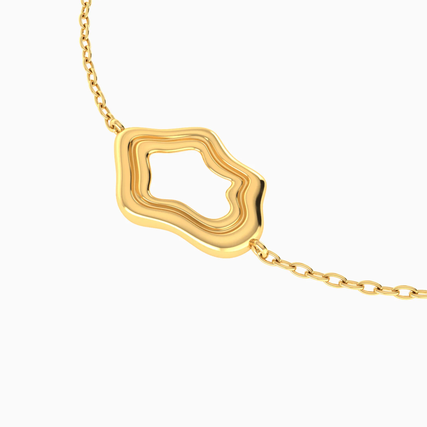 Fluid Open Shape Chain Bracelet in 18K Gold - 4 Fluid Open Shape Chain Bracelet in 18K Gold - 4