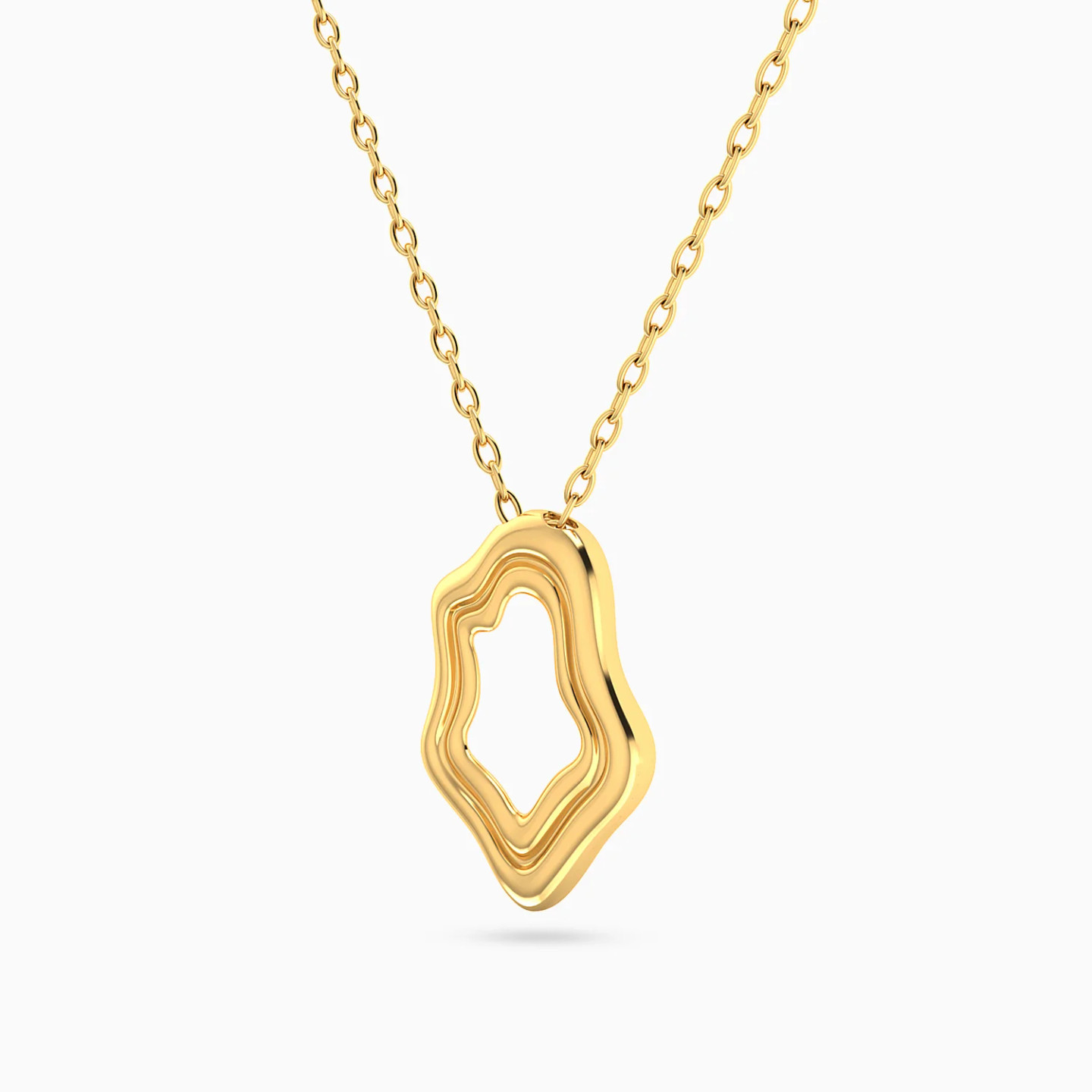 Fluid Open Shape Necklace in 18K Gold - 2 Fluid Open Shape Necklace in 18K Gold - 2