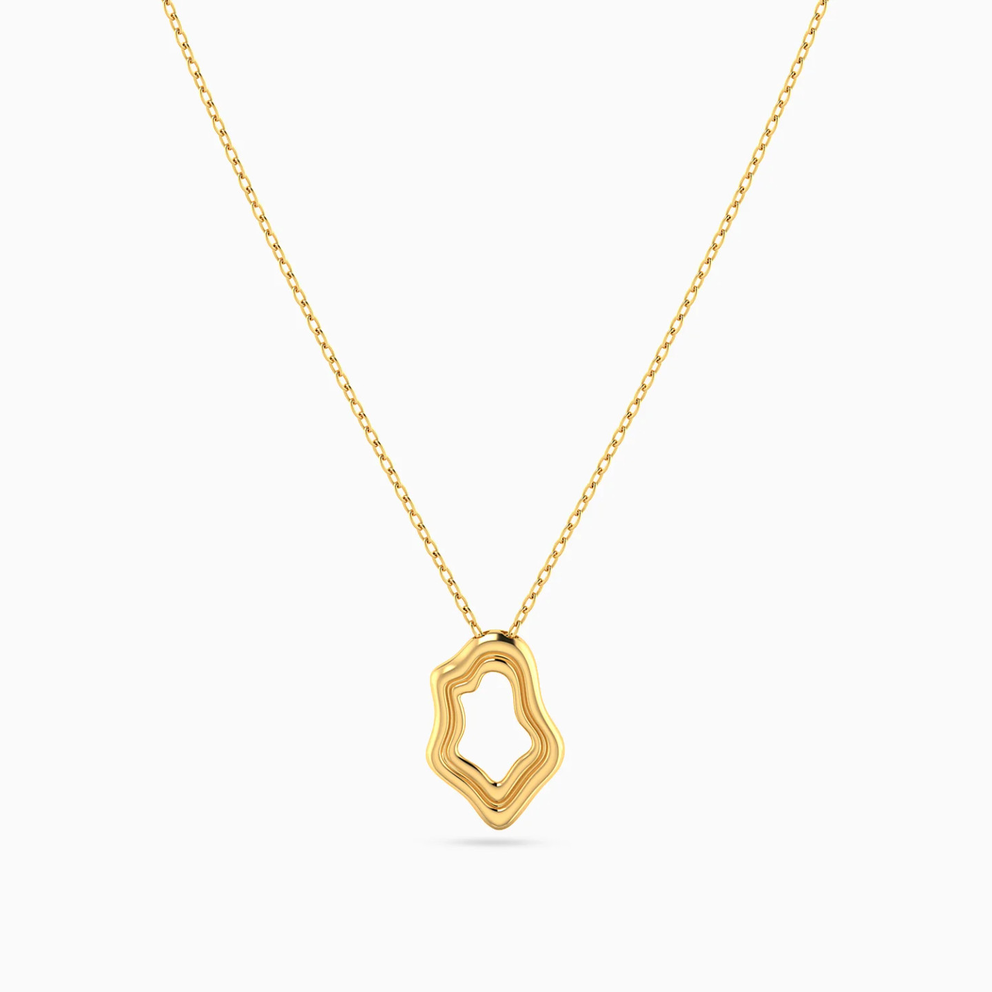 Fluid Open Shape Necklace in 18K Gold - 3 Fluid Open Shape Necklace in 18K Gold - 3