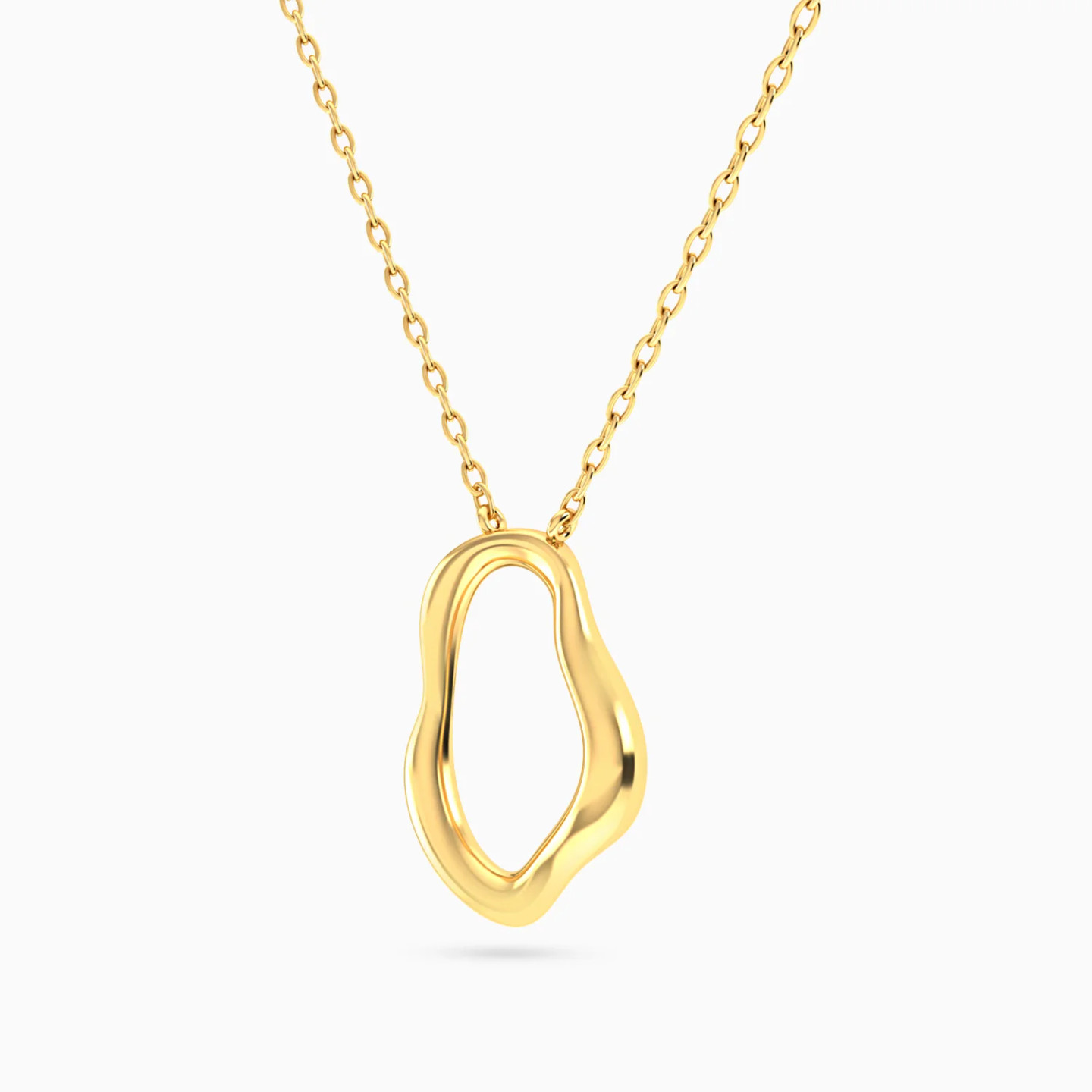 Irregular Open Shape Necklace in 18K Gold - 2 Irregular Open Shape Necklace in 18K Gold - 2