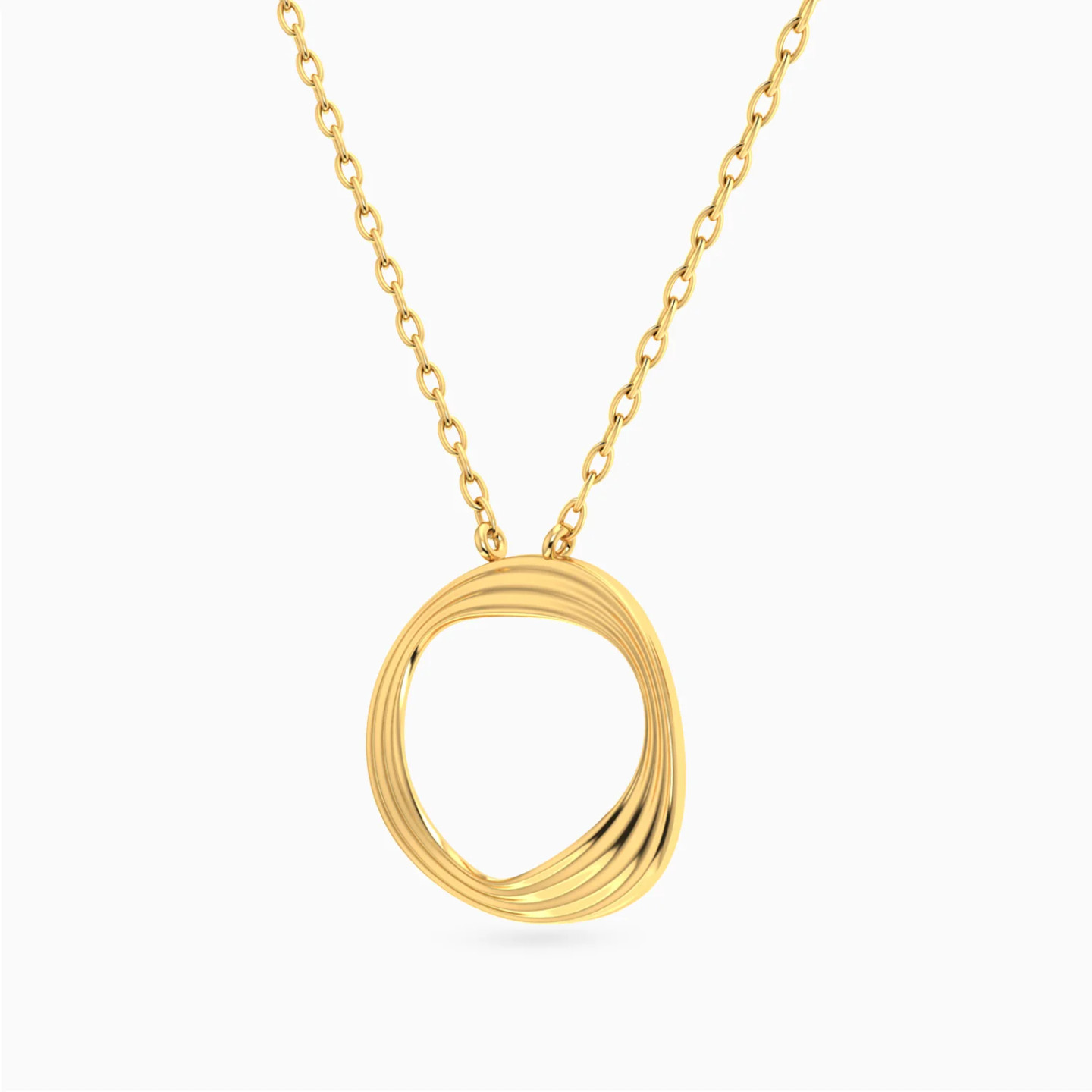 Fluid Circular Loop Necklace in 18K Gold - 2 Fluid Circular Loop Necklace in 18K Gold - 2