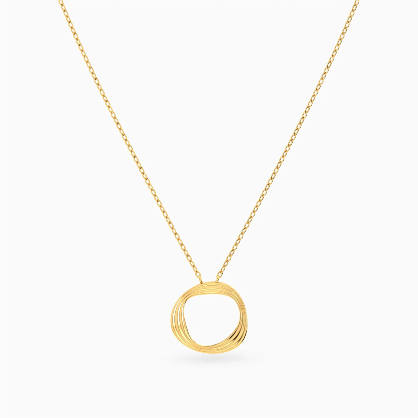 Fluid Circular Loop Necklace in 18K Gold - 3 Fluid Circular Loop Necklace in 18K Gold - 3