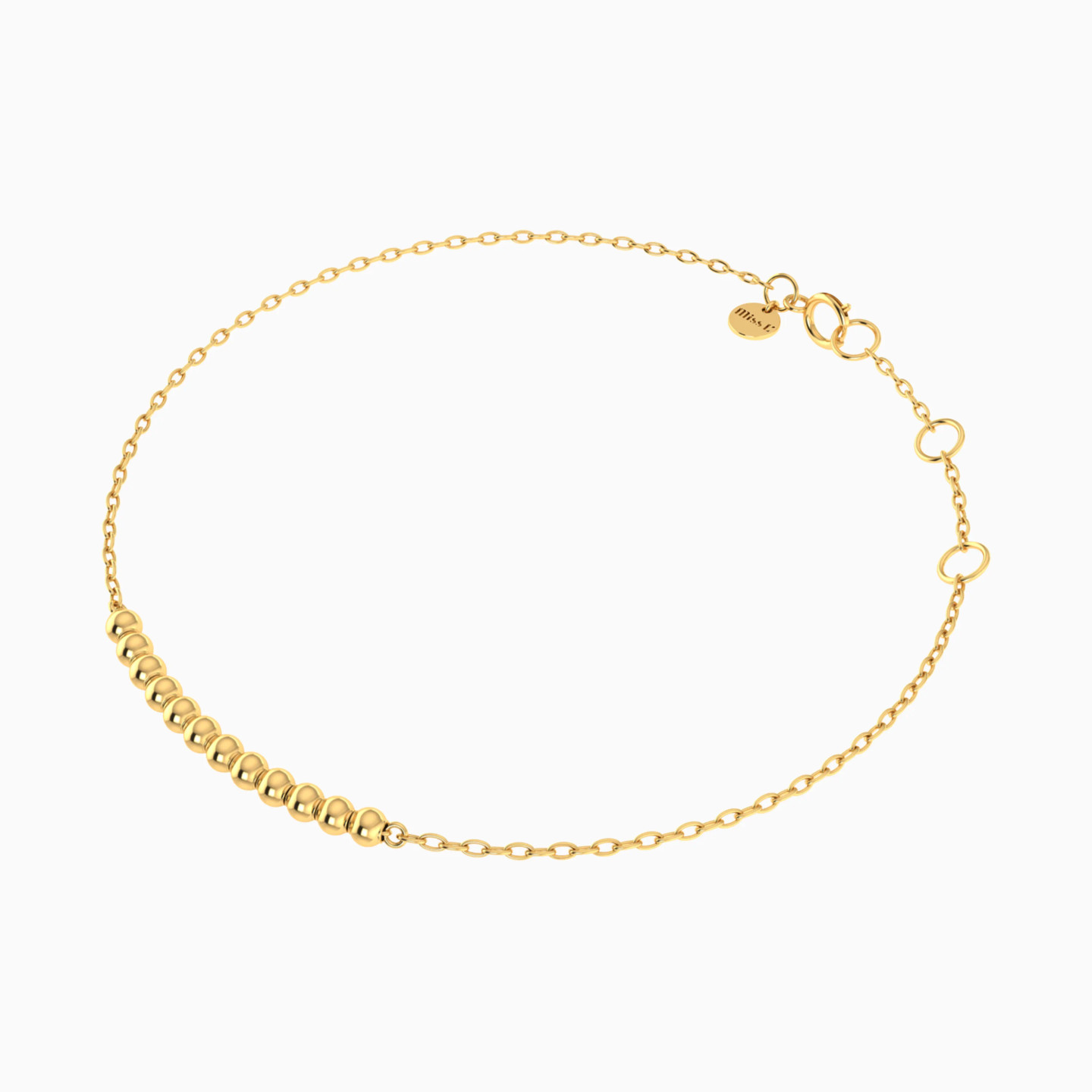 Aligned Beads Chain Bracelet in 18K Gold - 3 Aligned Beads Chain Bracelet in 18K Gold - 3