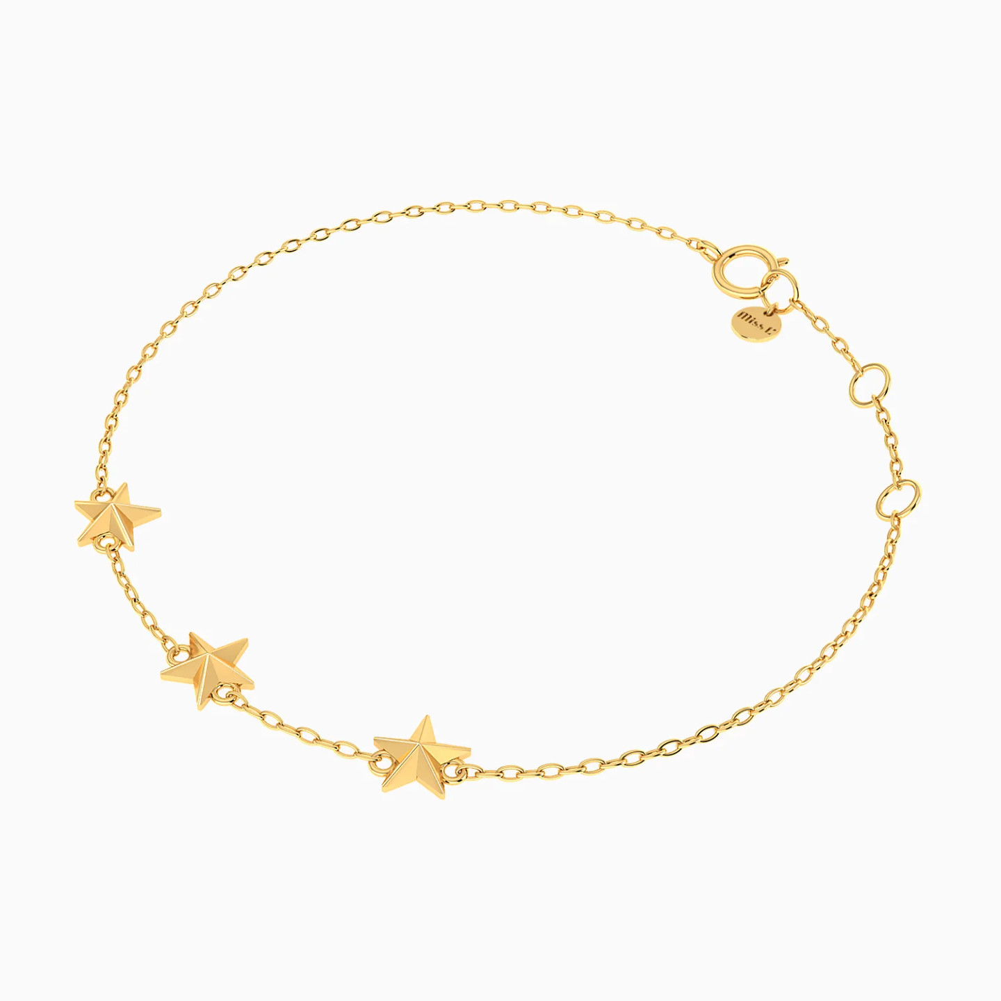 Three Stars Chain Bracelet in 18K Gold - 3 Three Stars Chain Bracelet in 18K Gold - 3