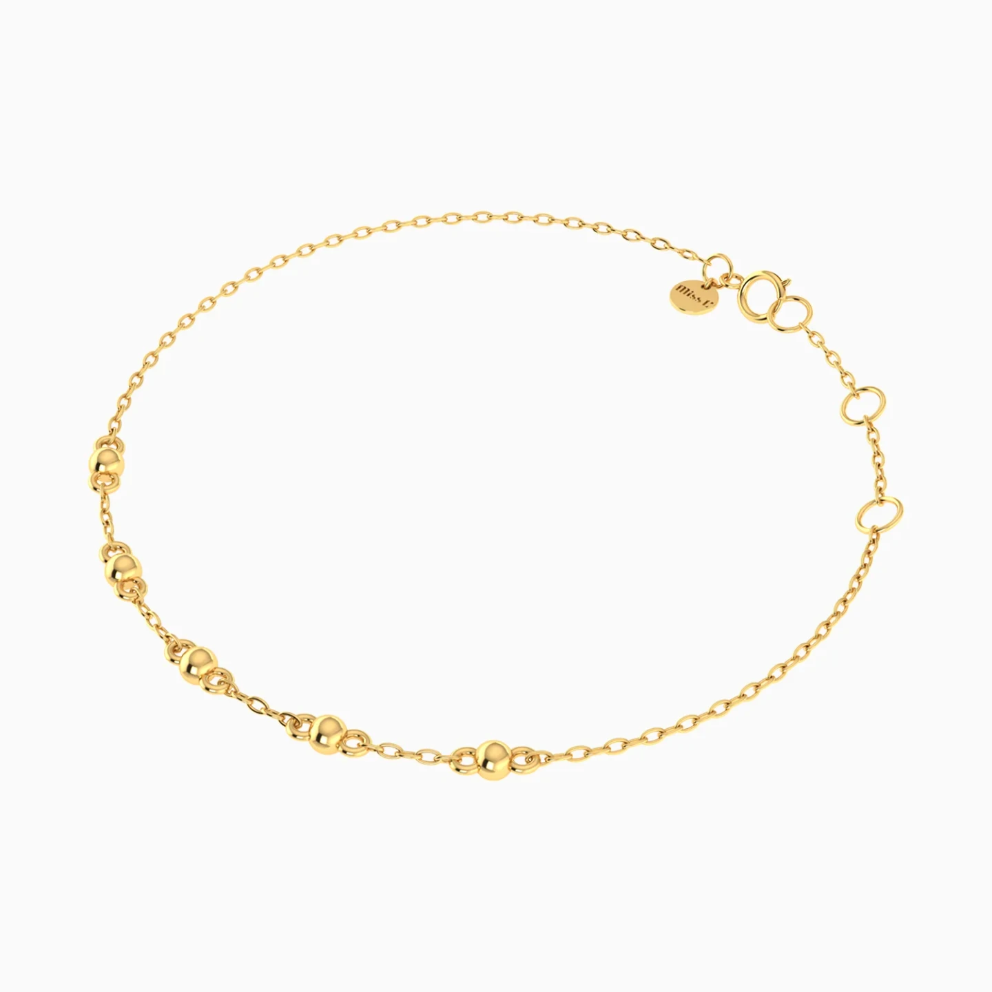 Bead Groups Chain Bracelet in 18K Gold - 3 Bead Groups Chain Bracelet in 18K Gold - 3