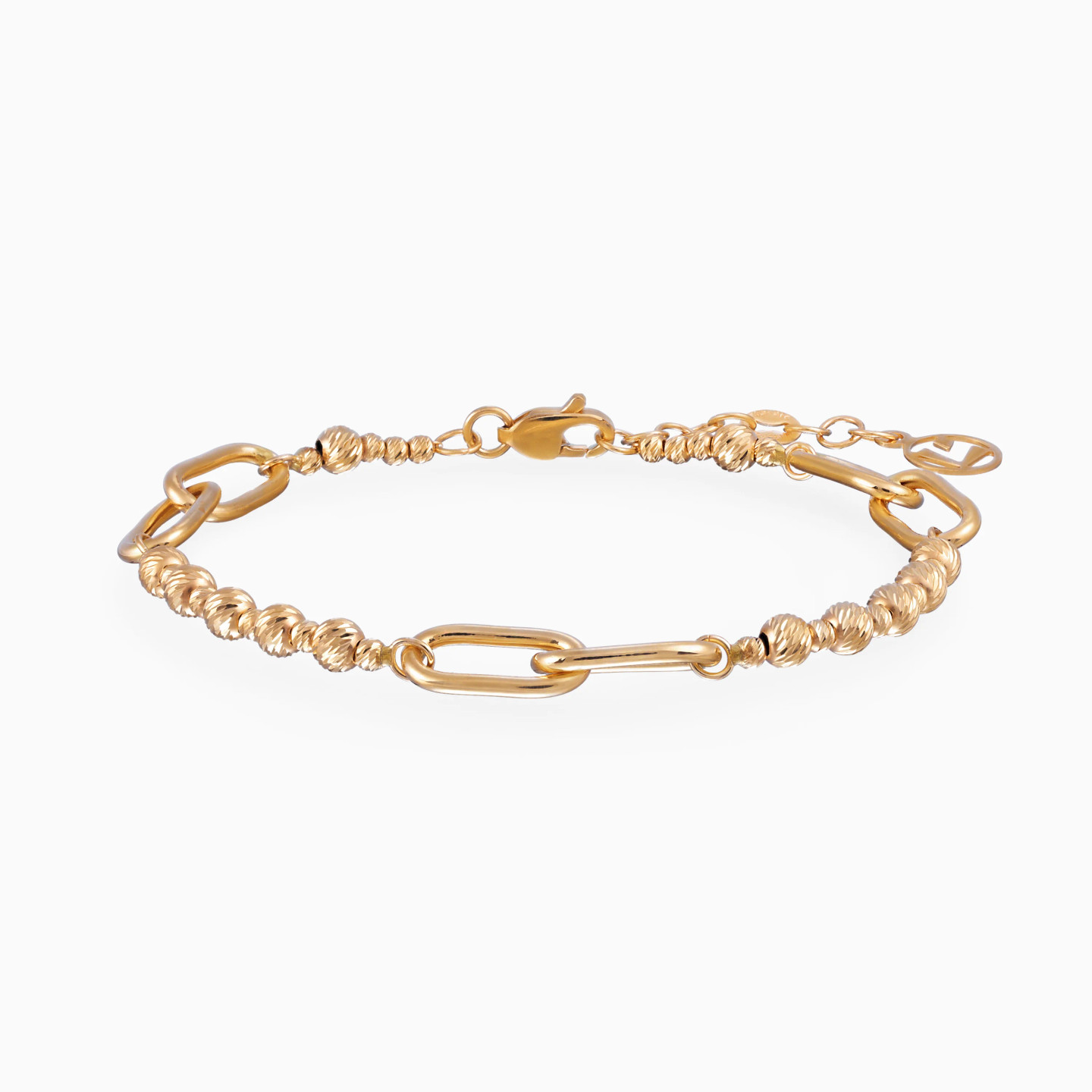 Elongated Links & Beads Chain Bracelet in 21K Gold Elongated Links & Beads Chain Bracelet in 21K Gold