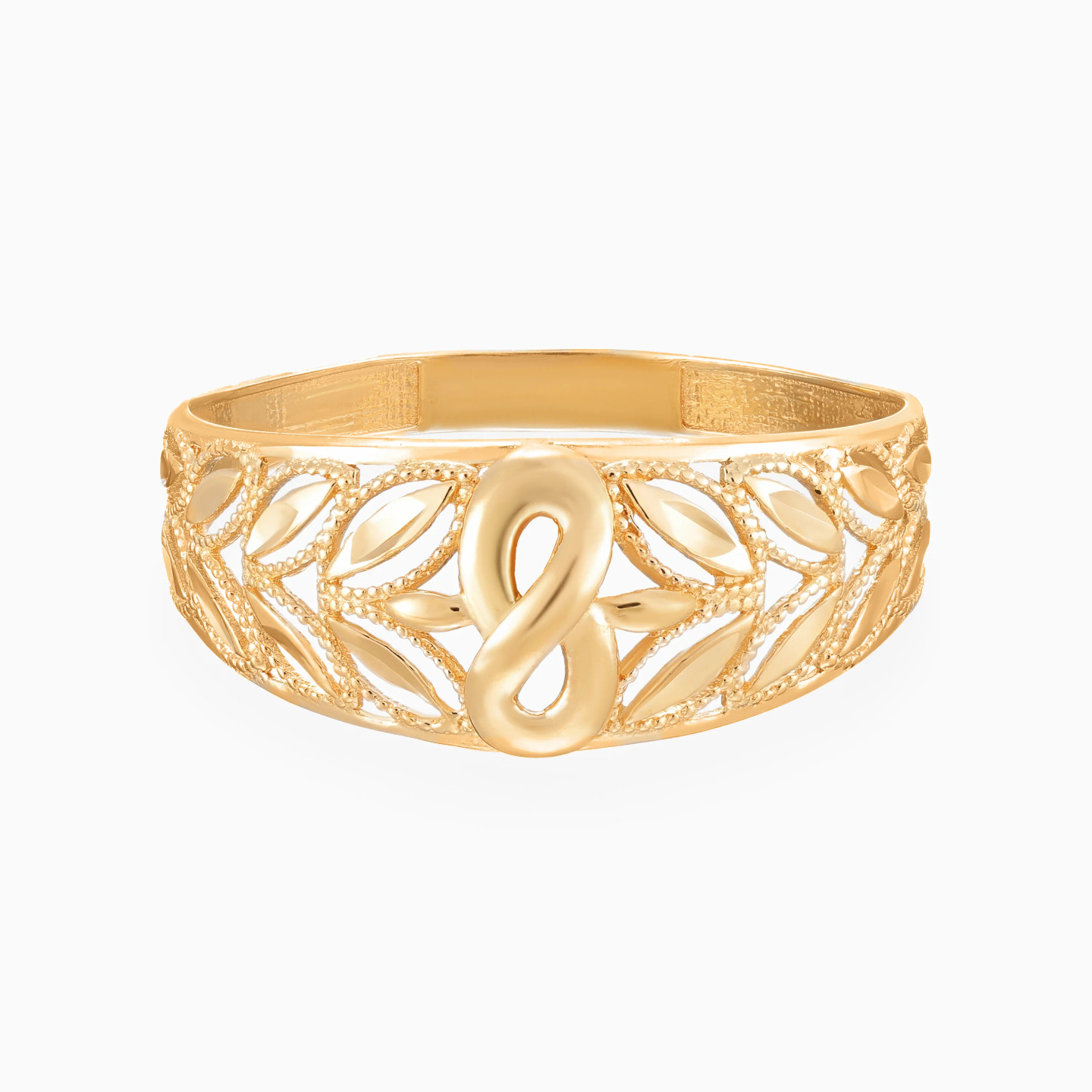 Infinity & Leaves Wide Ring in 21K Gold Infinity & Leaves Wide Ring in 21K Gold