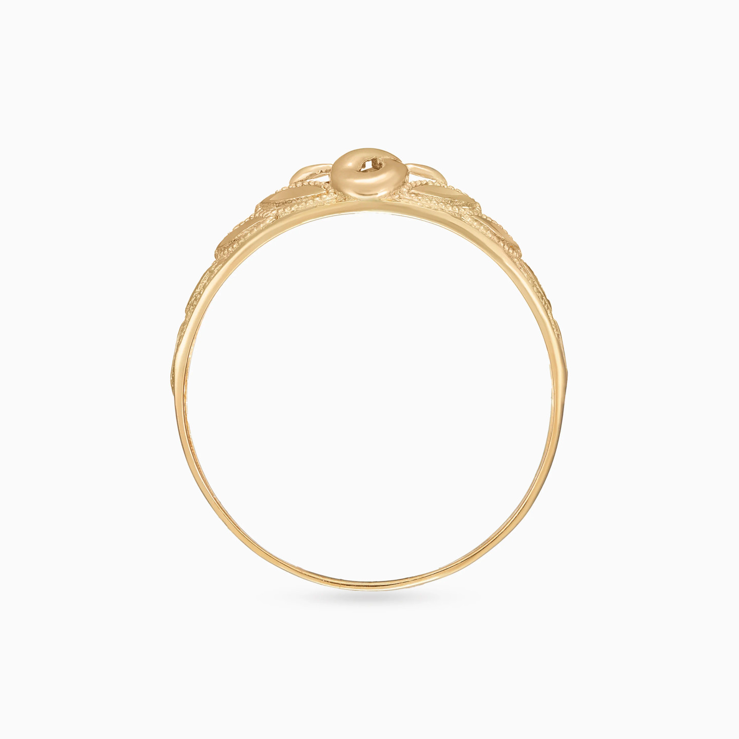 Infinity & Leaves Wide Ring in 21K Gold - 4 Infinity & Leaves Wide Ring in 21K Gold - 4