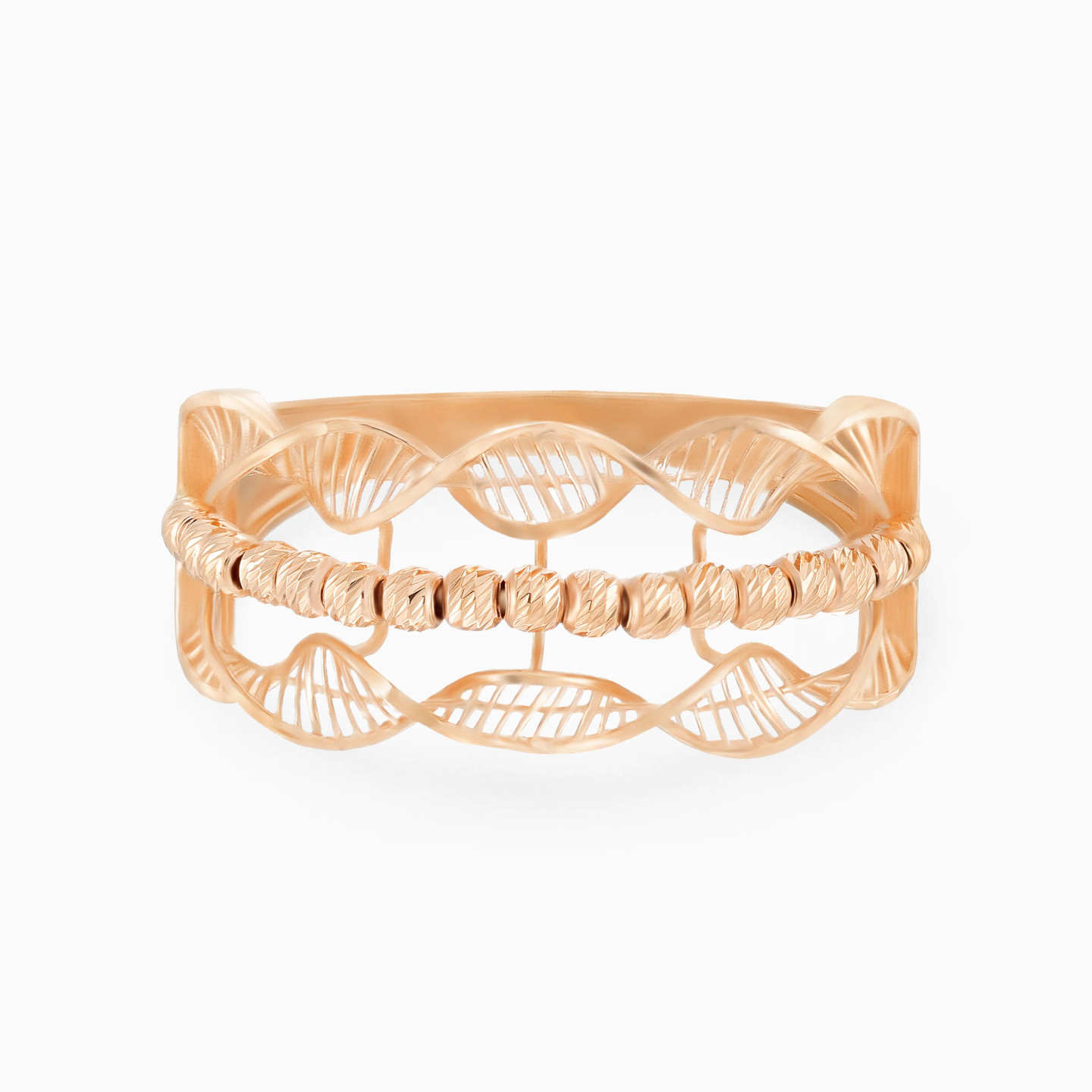 Beads & Airy Wave Pattern Ring in 21K Gold Beads & Airy Wave Pattern Ring in 21K Gold