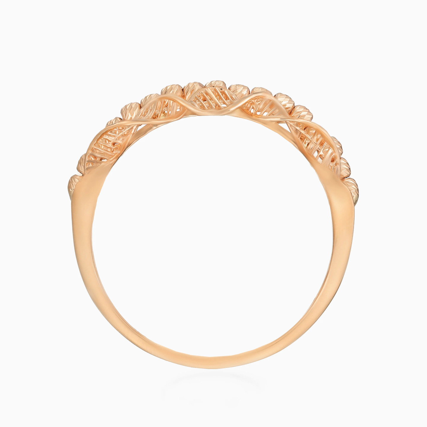 Beads & Airy Wave Pattern Ring in 21K Gold - 4 Beads & Airy Wave Pattern Ring in 21K Gold - 4