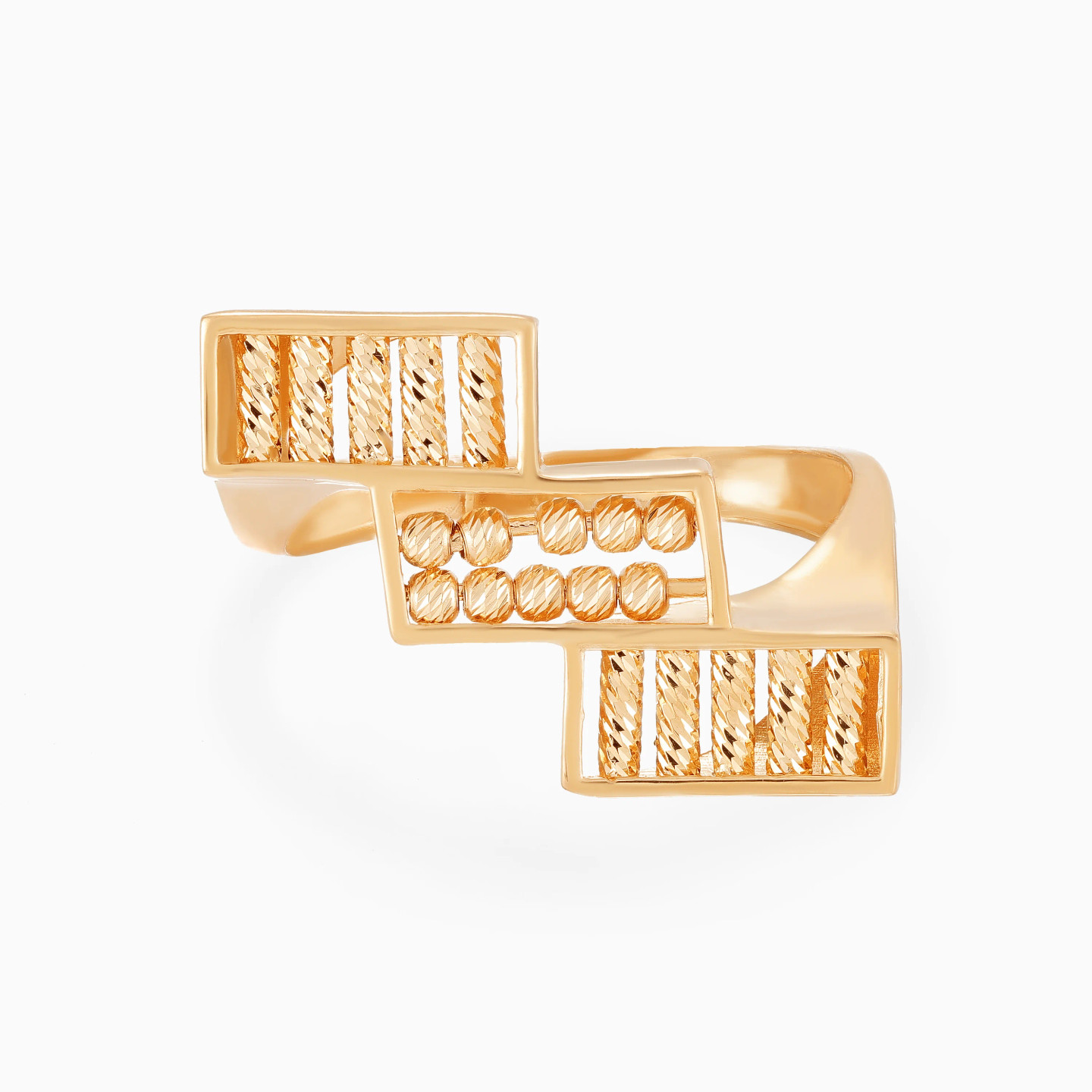 Rectangular Frames & Beads Ring in 21K Gold Rectangular Frames & Beads Ring in 21K Gold