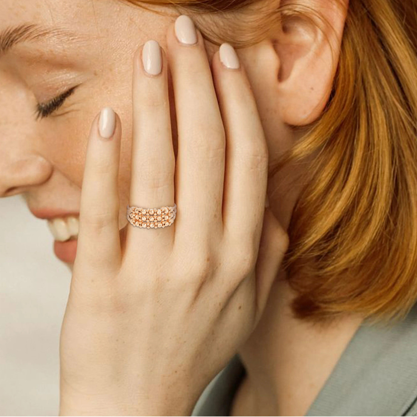 Beaded Multiband Ring in 21K Gold - 2 Beaded Multiband Ring in 21K Gold - 2
