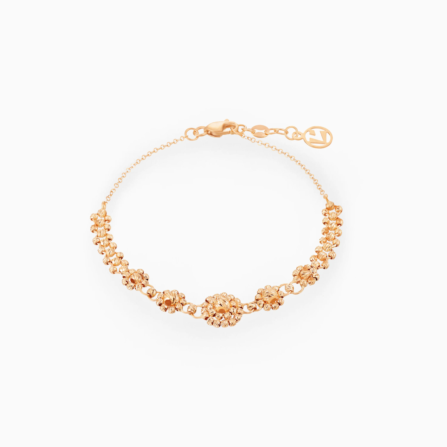 Floral Beads Clusters Chain Bracelet in 21K Gold Floral Beads Clusters Chain Bracelet in 21K Gold