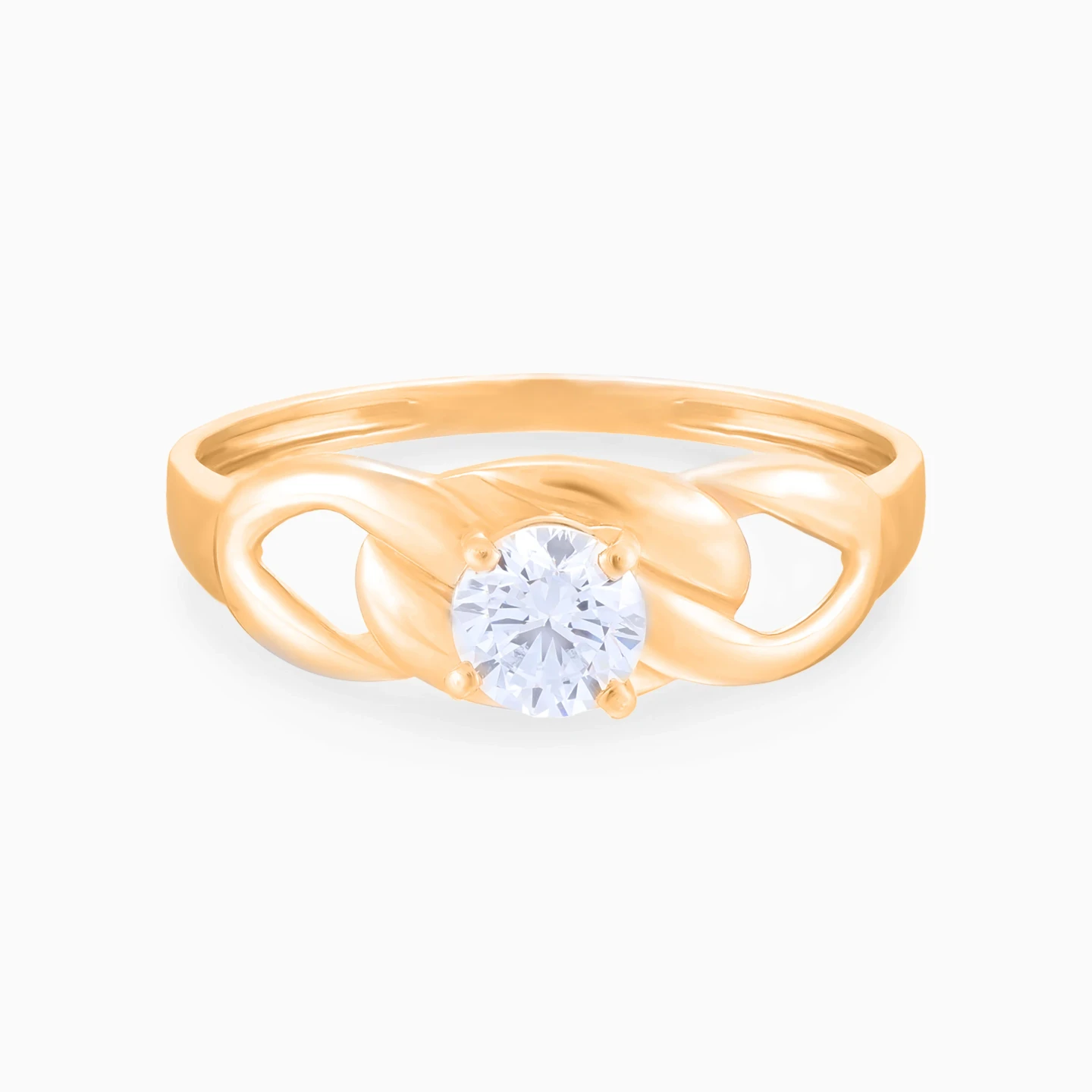 Curb Chain & Elevated Cubic Zirconia Ring in 21K Gold Curb Chain & Elevated Cubic Zirconia Ring in 21K Gold