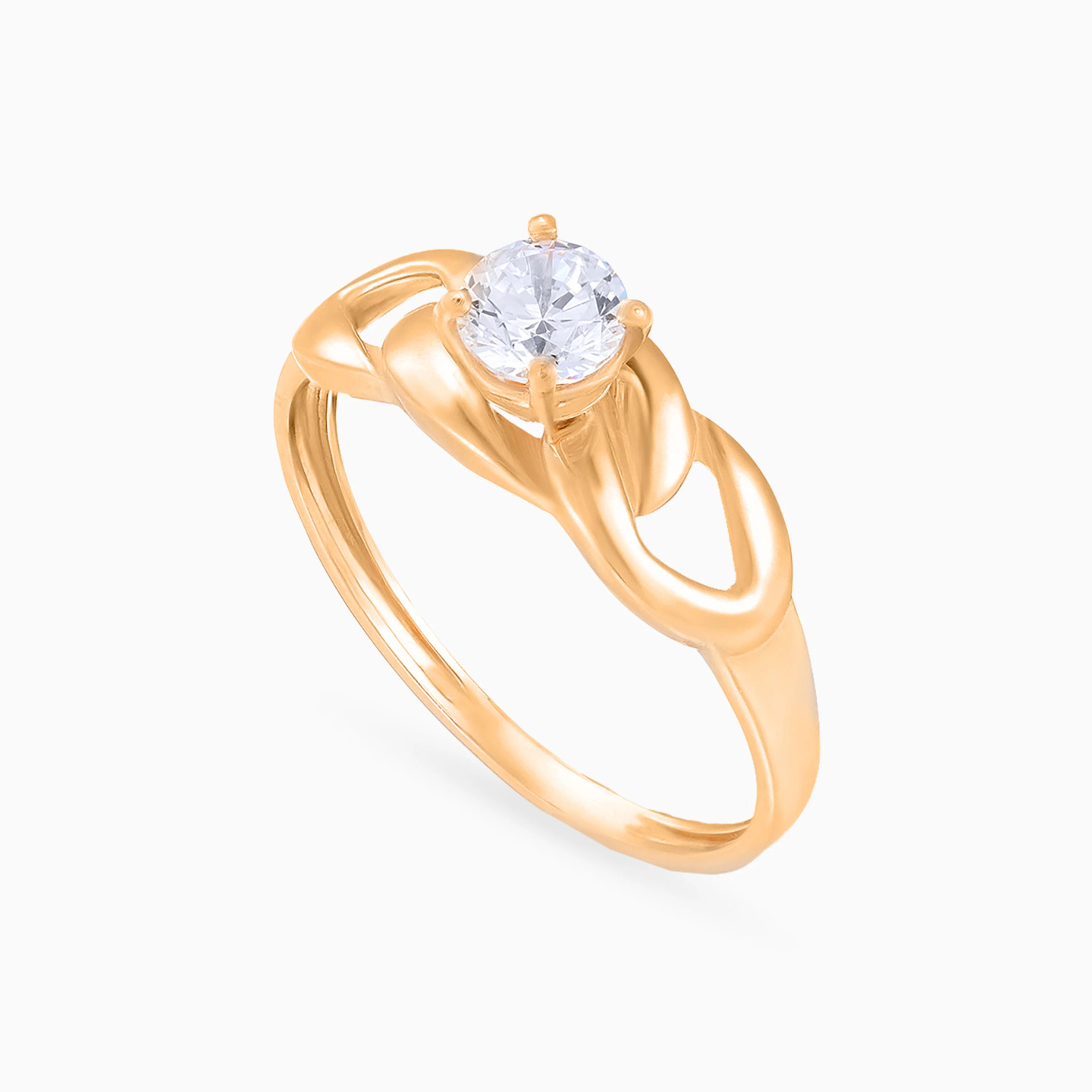 Curb Chain & Elevated Cubic Zirconia Ring in 21K Gold - 3 Curb Chain & Elevated Cubic Zirconia Ring in 21K Gold - 3